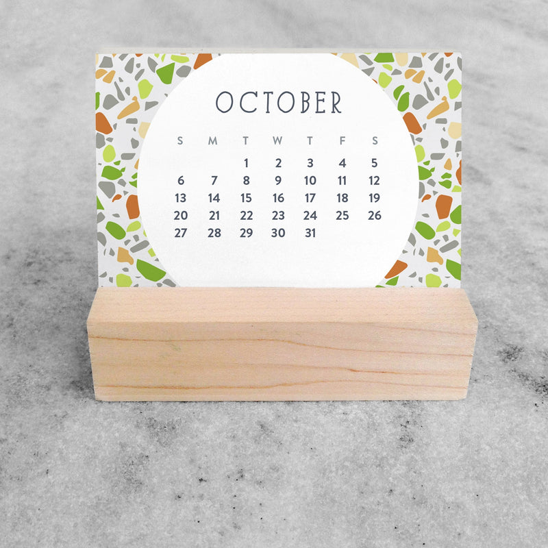 Favorite Story Mini Desk Calendar Terrazzo 2024 Mini Desk Calendar