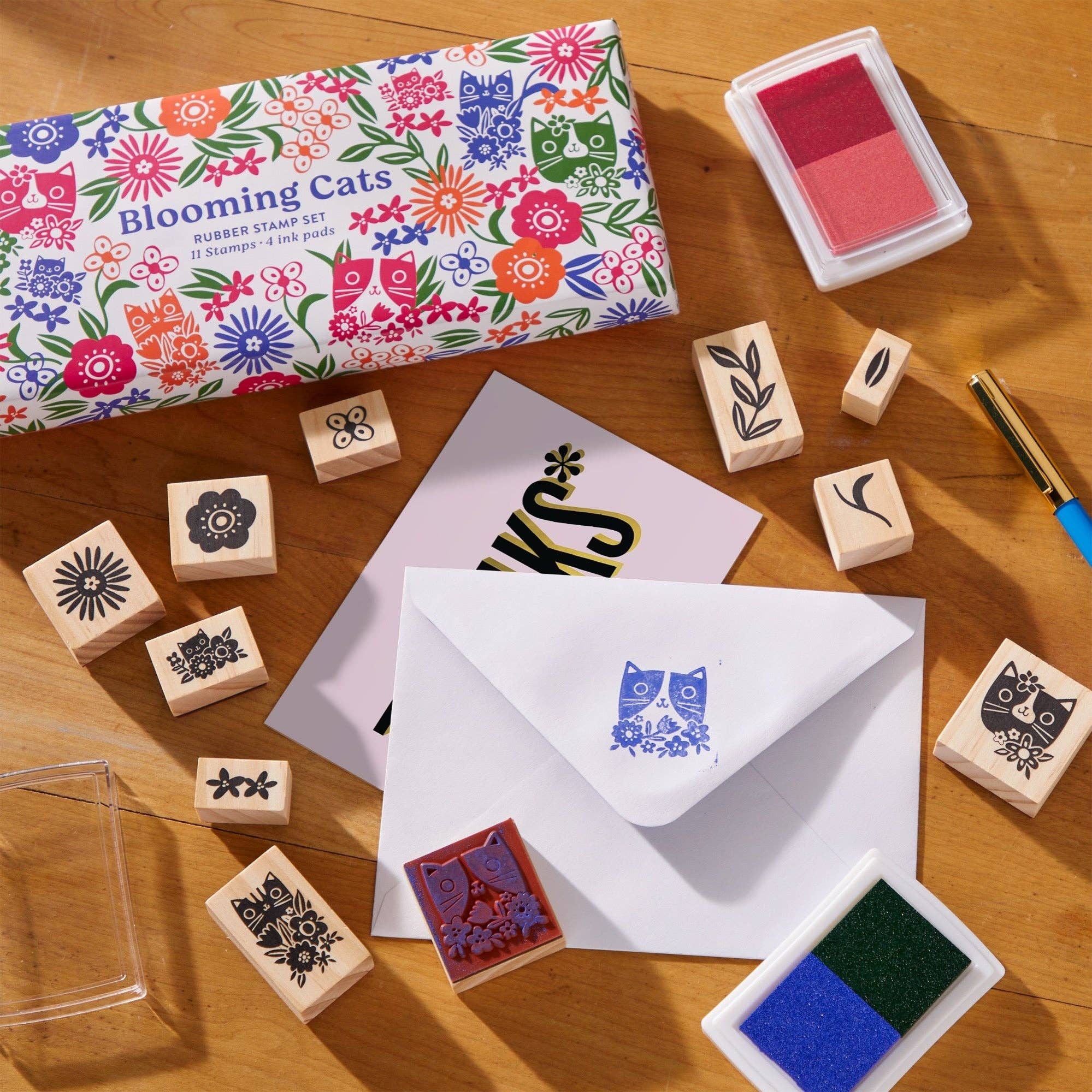 Favorite Story Chronicle Books Blooming Cats Rubber Stamp Set