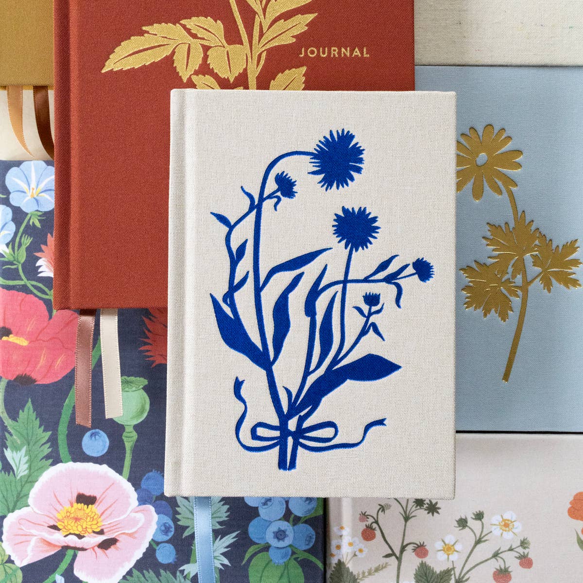 Favorite Story Botanica Paper Co. BLUE FLORA | MINI LINEN BOUND JOURNAL