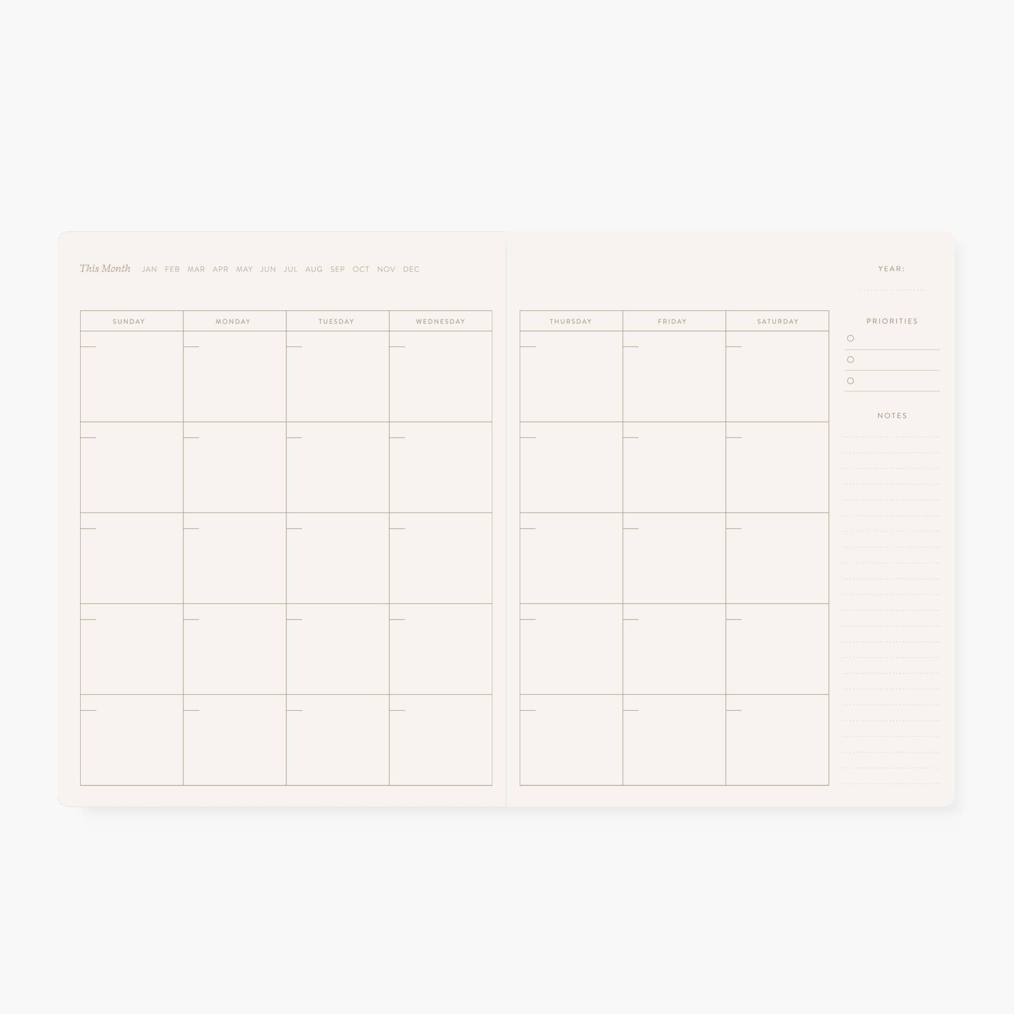Favorite Story Botanica Paper Co. BLUE FLORAL | UNDATED MONTHLY PLANNER
