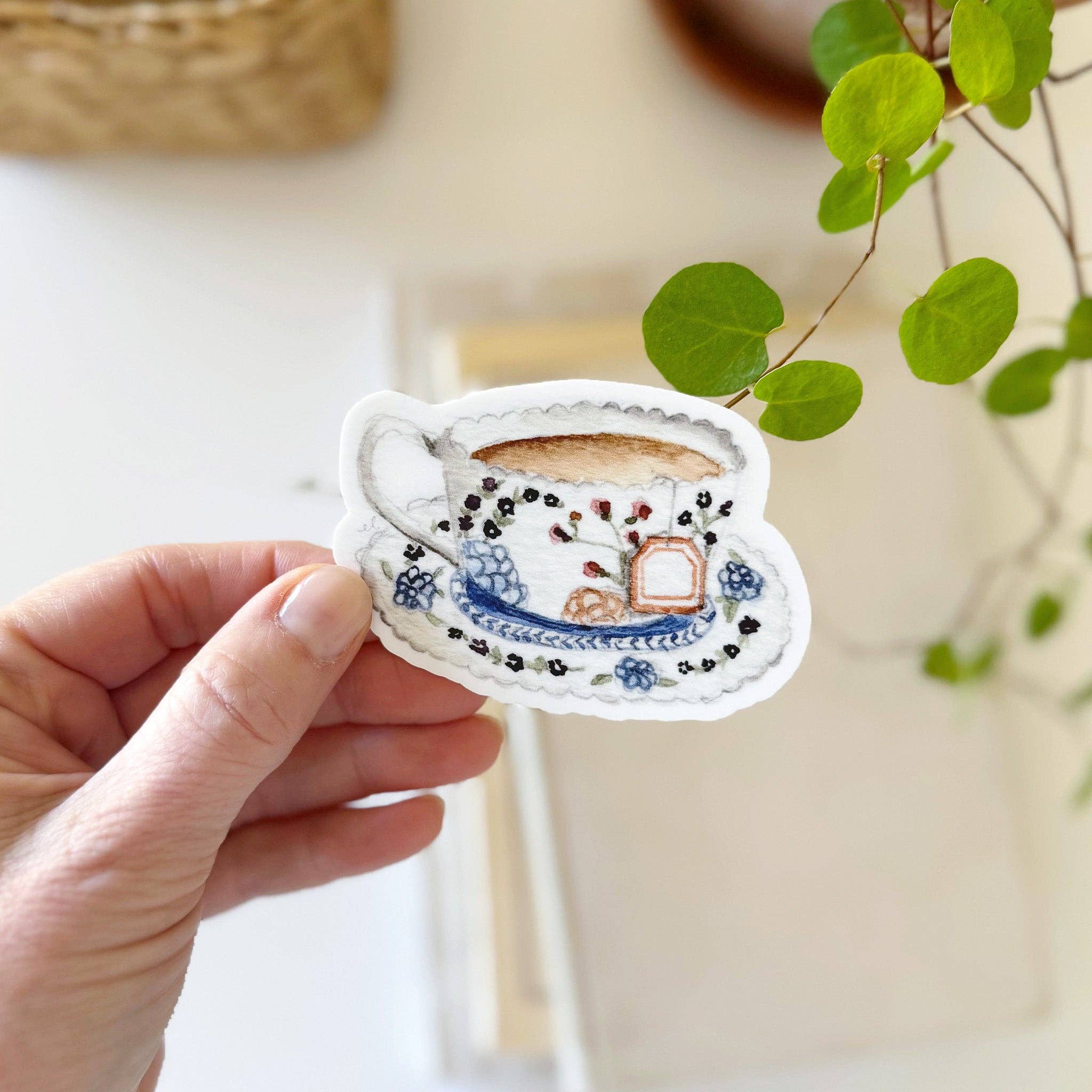 Favorite Story emily lex studio Blue teacup sticker