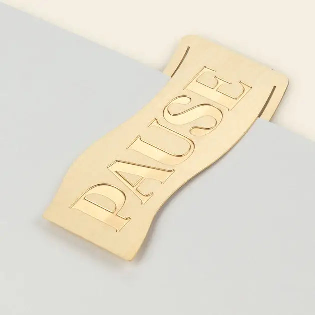 Favorite Story Papier Brass Bookmark - Pause