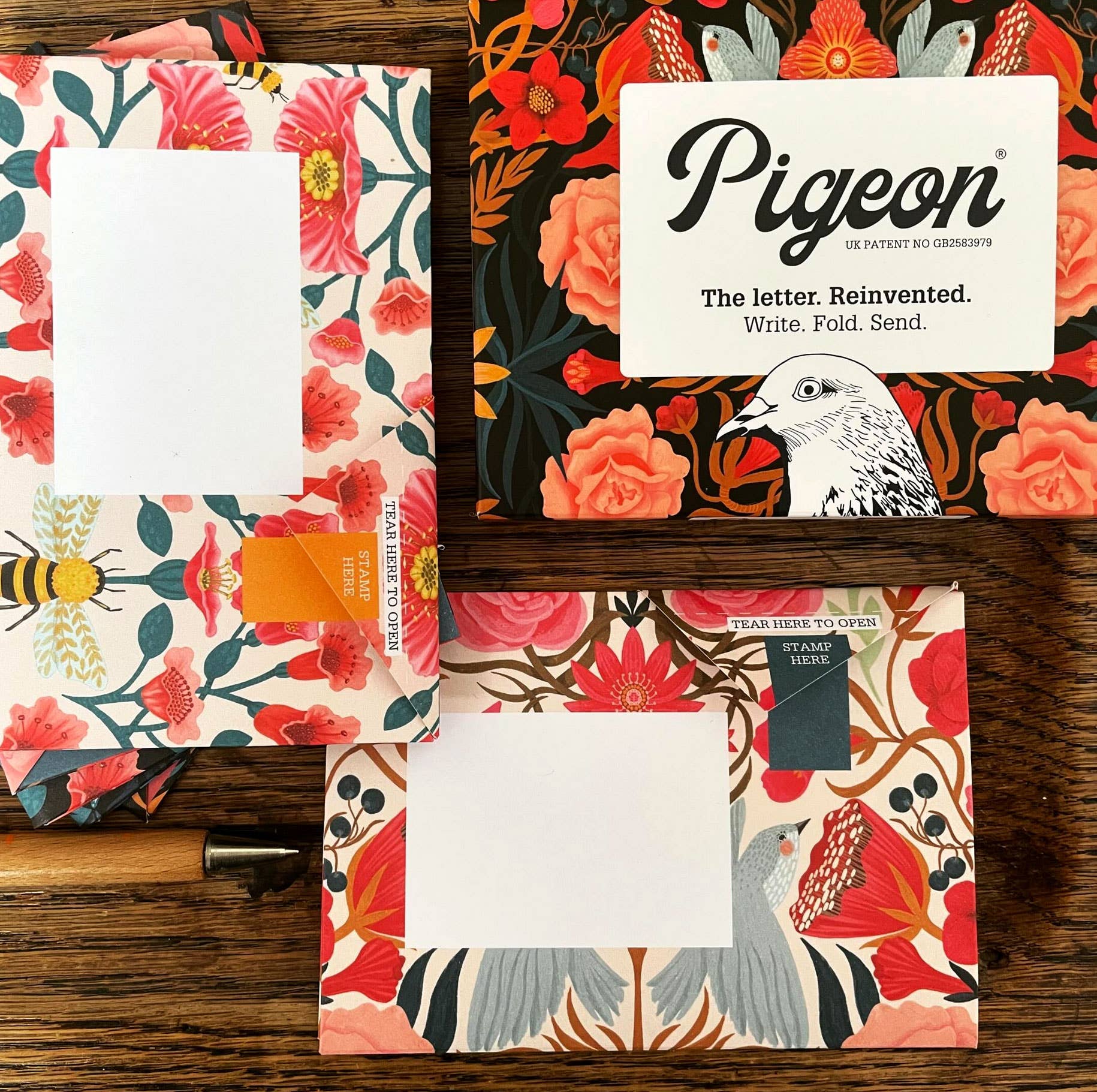Favorite Story pigeonposted Bright & Beautiful Bird-Themed Folding Letters, Pack of 6
