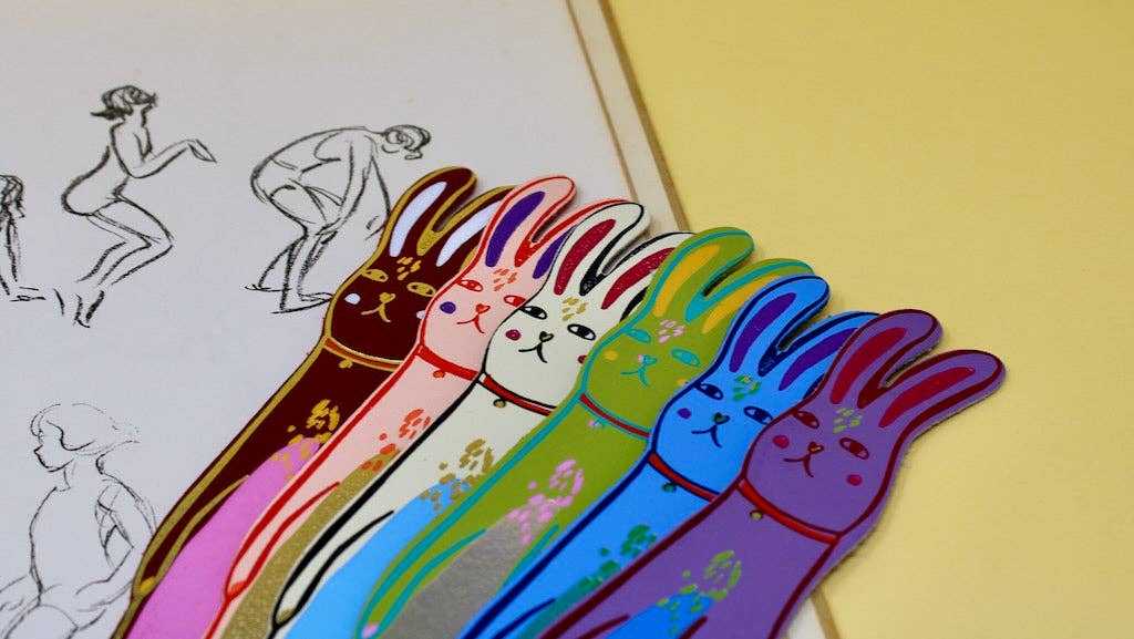 Favorite Story Ark Colour Design Cream Bunny Bookmark
