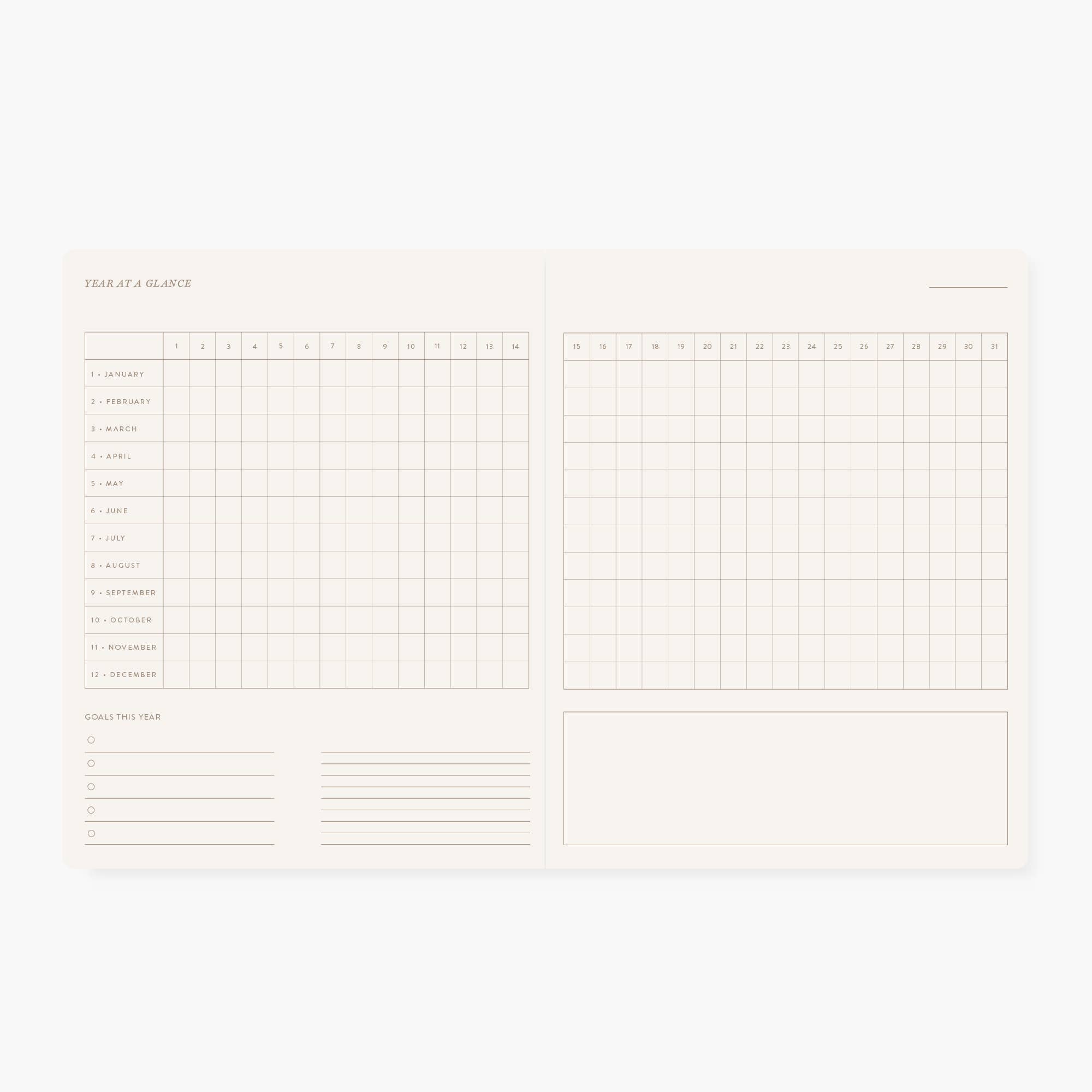Favorite Story Botanica Paper Co. CAMELLIA | UNDATED MONTHLY PLANNER