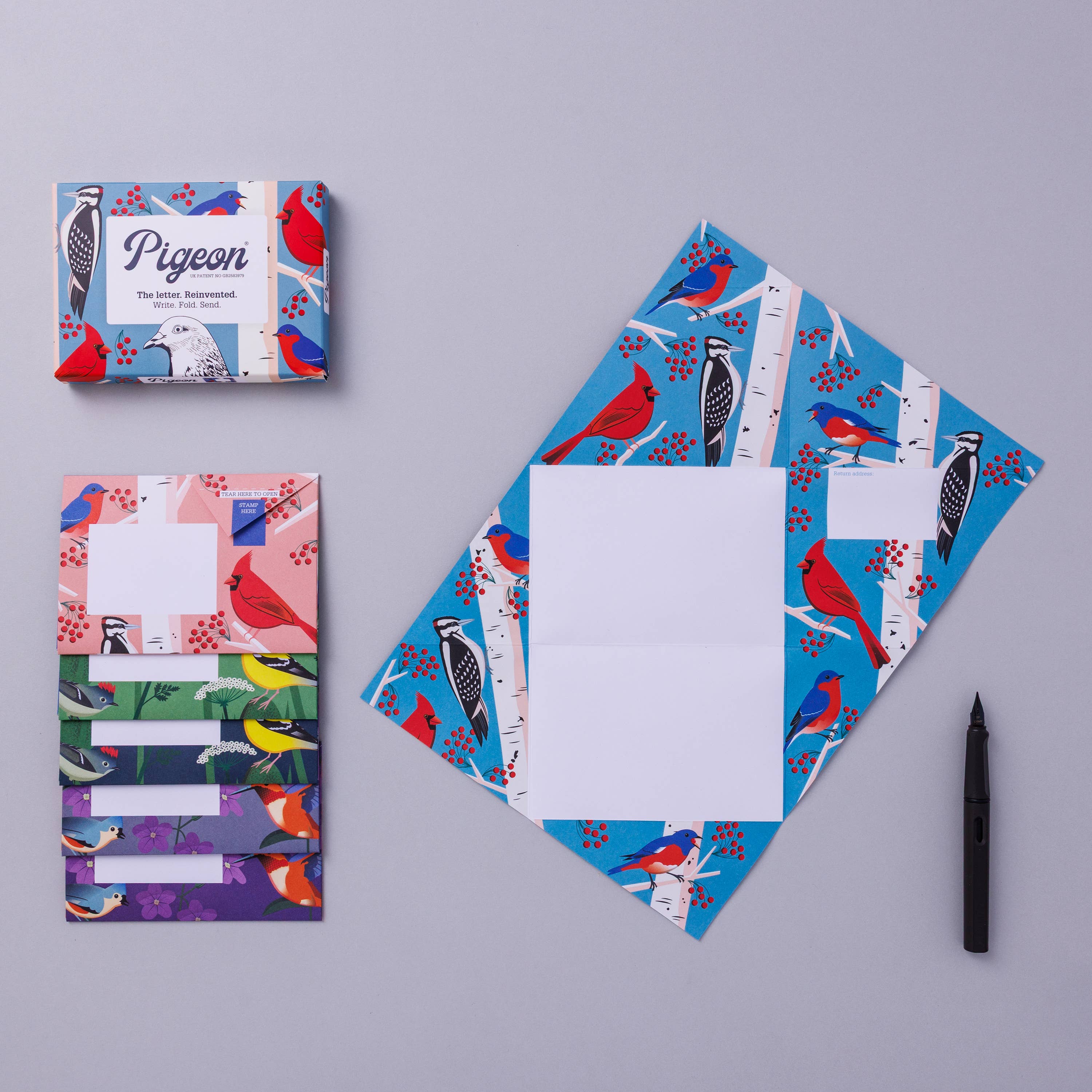 Favorite Story pigeonposted Carnival of Colour Pigeon, Folding Letter Pack, Pack of 6