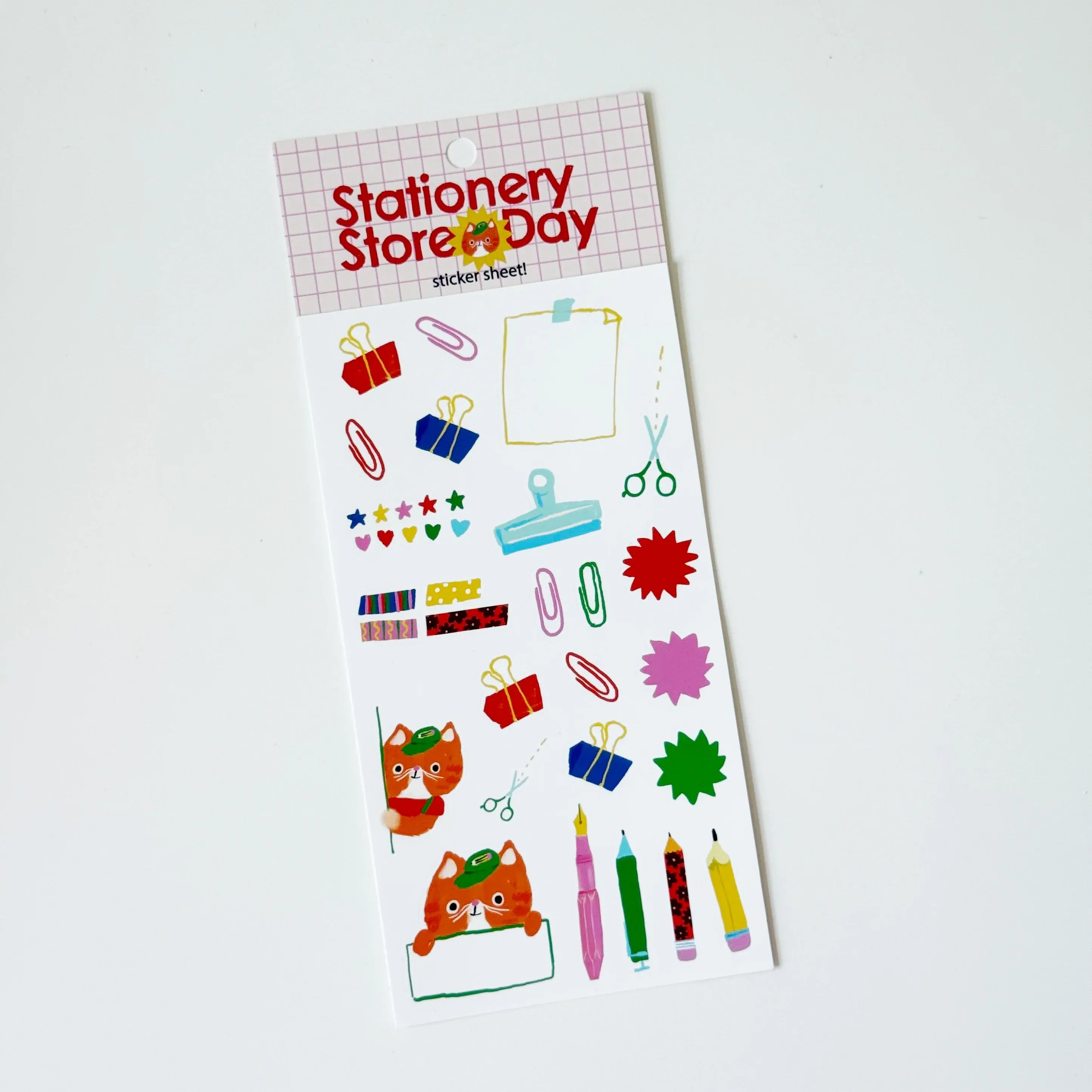 Favorite Story Sticker Sheet Stationery Store Day Cat Cashier Sticker Sheet