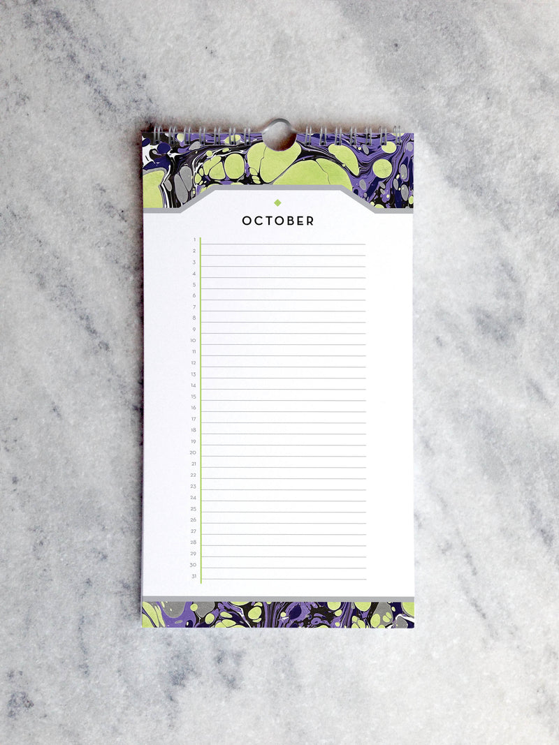 Favorite Story Celebration Calendar Marbled Paper Celebration Calendar