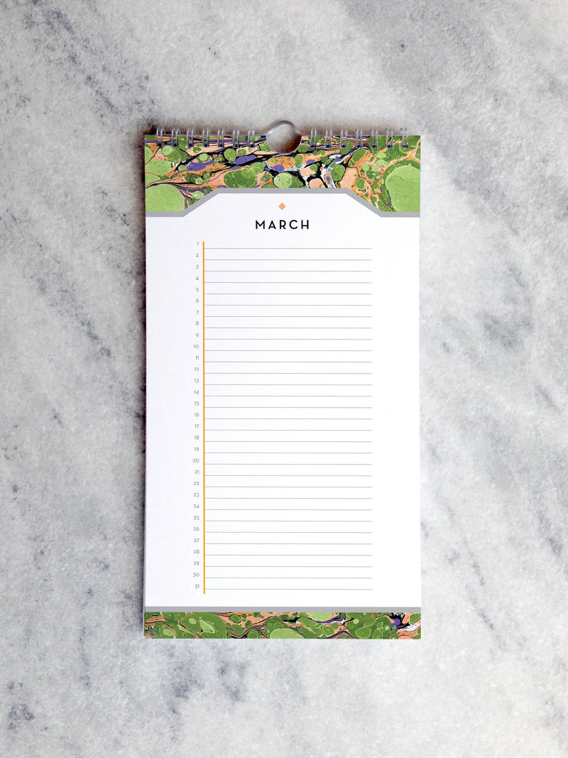 Favorite Story Celebration Calendar Marbled Paper Celebration Calendar