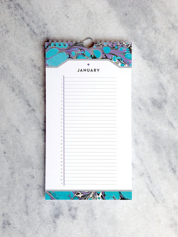 Favorite Story Celebration Calendar Marbled Paper Celebration Calendar