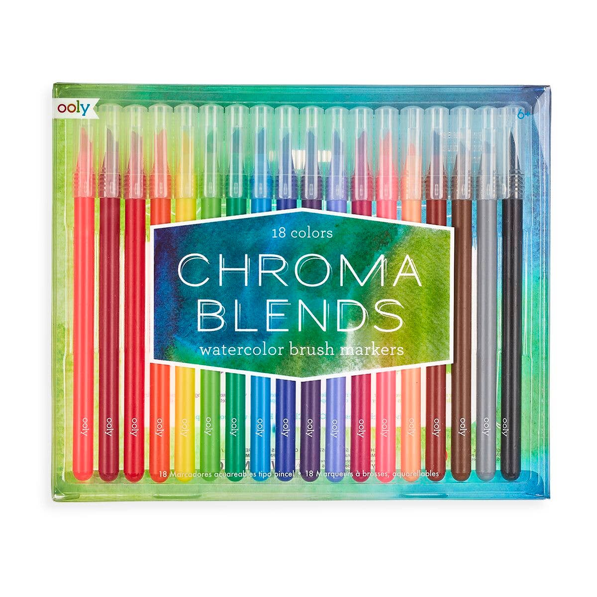 Favorite Story OOLY Chroma Blends: Watercolor Brush Markers (Set of 18)