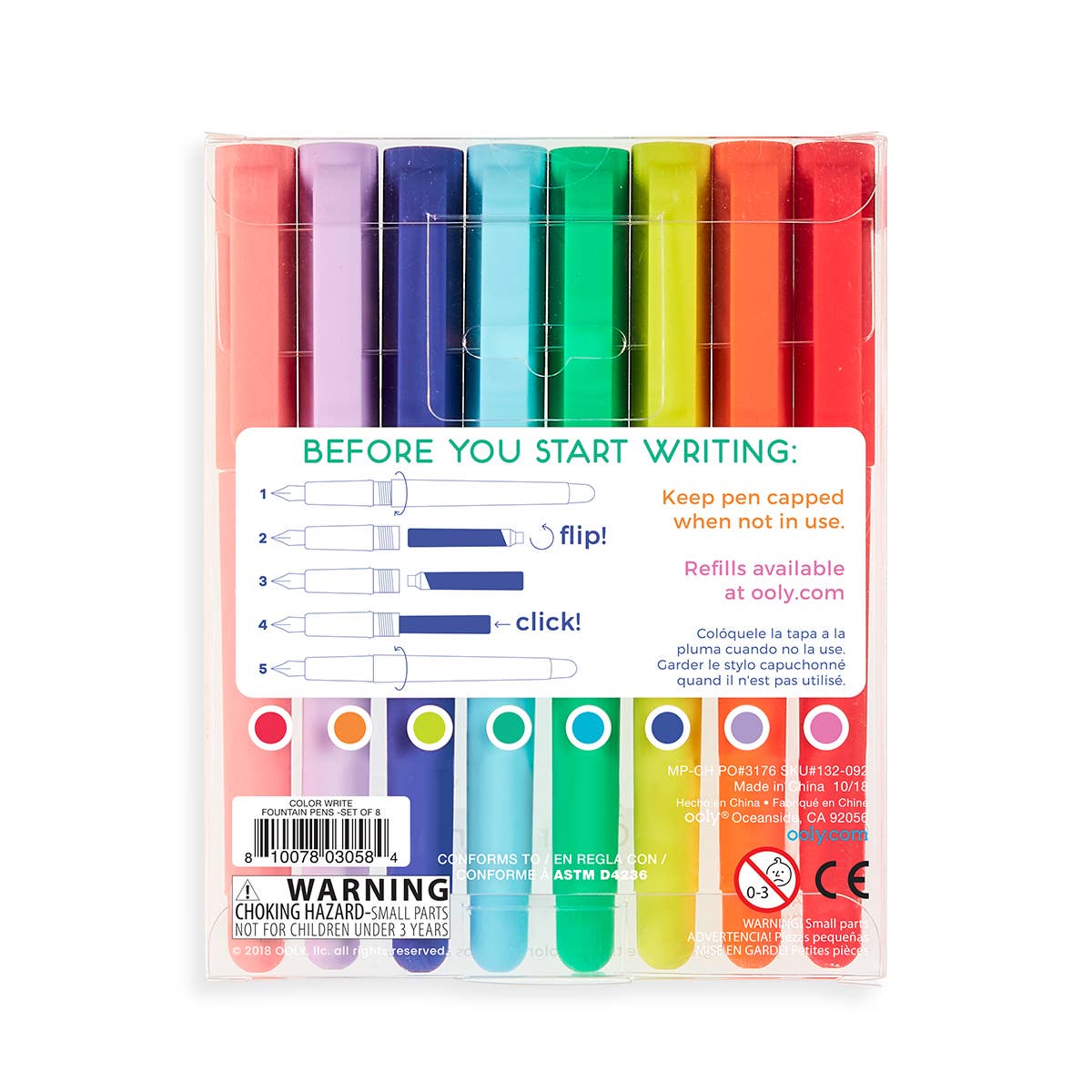 Favorite Story OOLY Color Write: Fountain Pens (Set of 8)