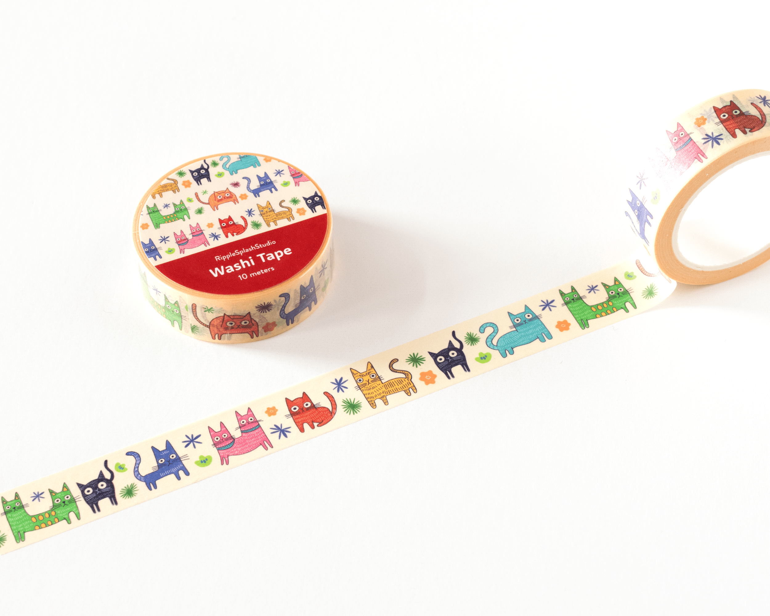 Favorite Story RippleSplash Studio Colorful Cats Washi Tape
