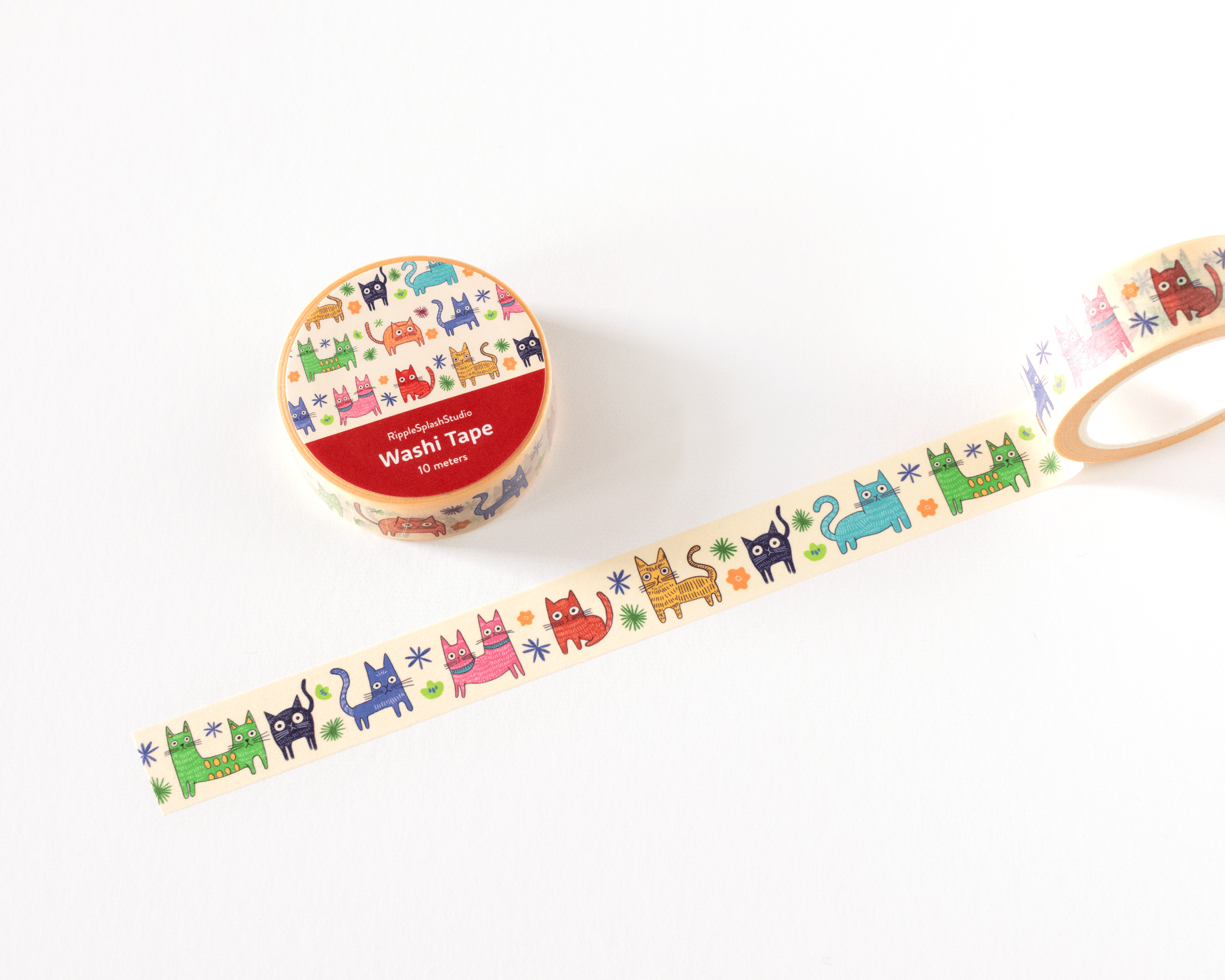 Favorite Story RippleSplash Studio Colorful Cats Washi Tape