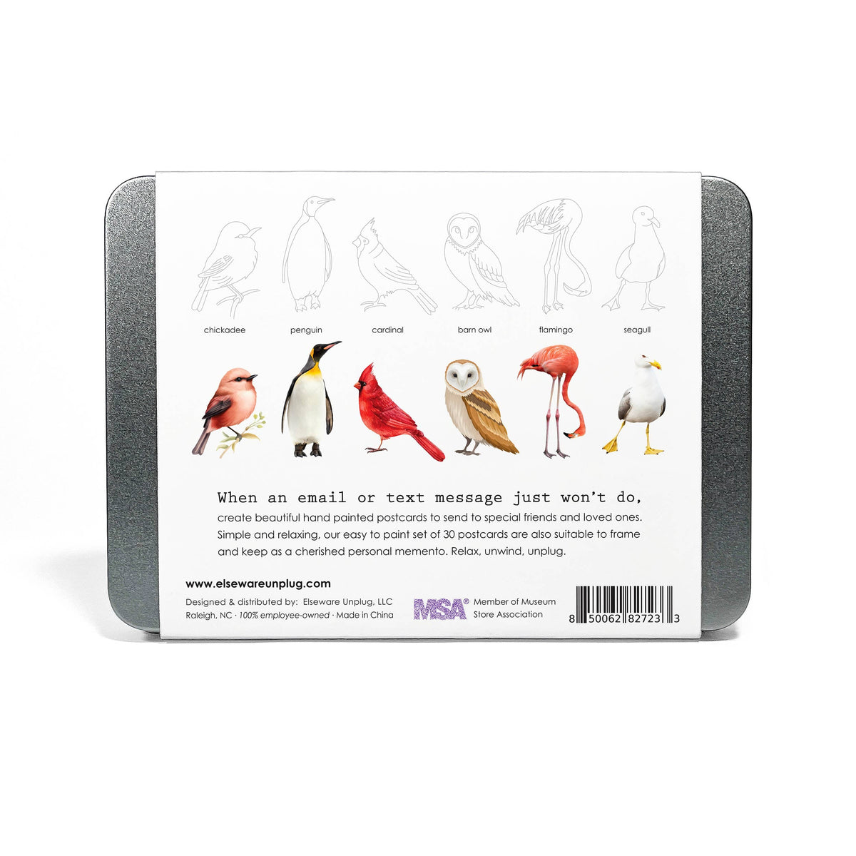 Favorite Story elseware unplug Coloring Postcards w/ 6 Bird Designs (30cards) Stationary