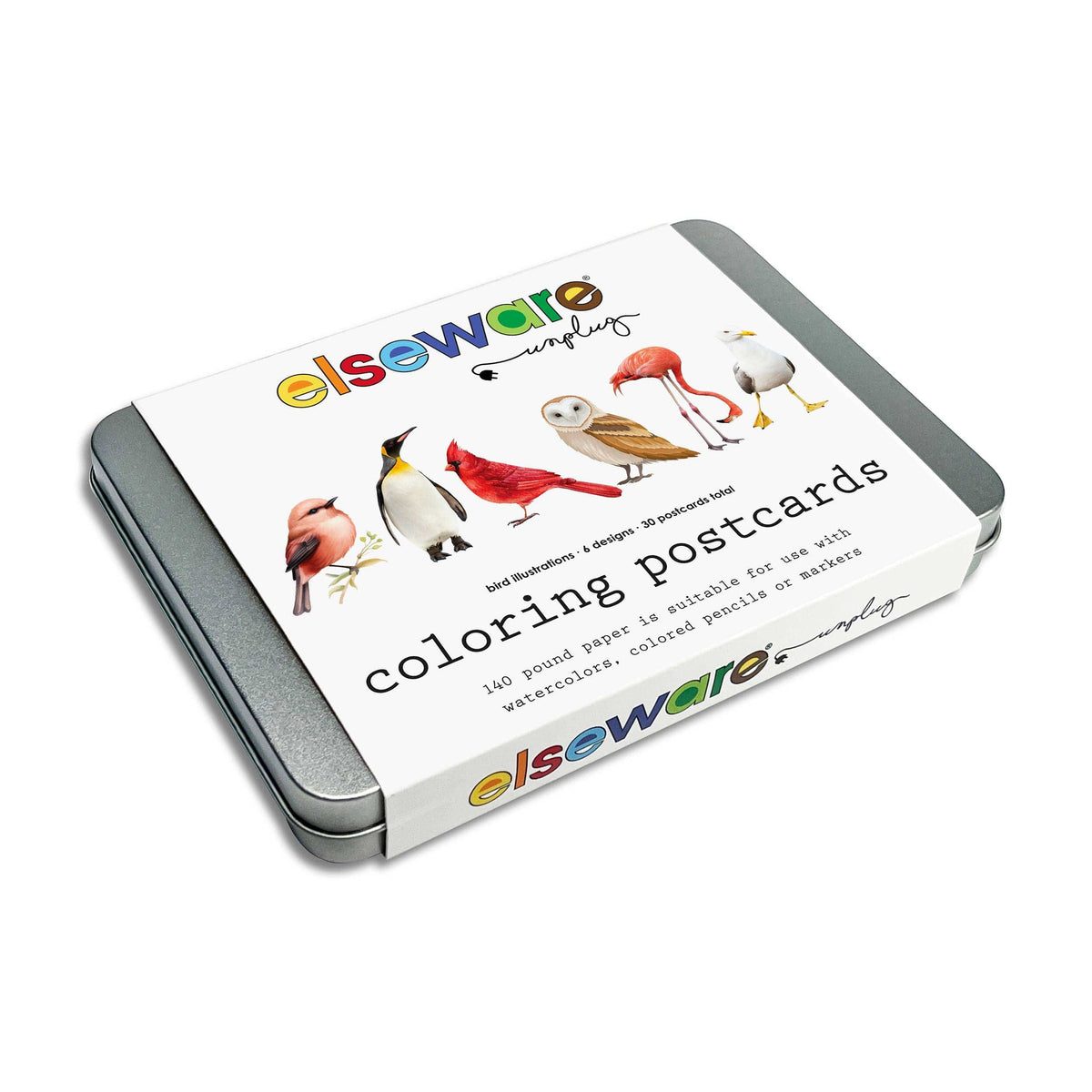 Favorite Story elseware unplug Coloring Postcards w/ 6 Bird Designs (30cards) Stationary