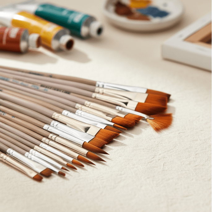 Favorite Story Nobel Arts Comet - Golden Synthetic Short Handle Brush