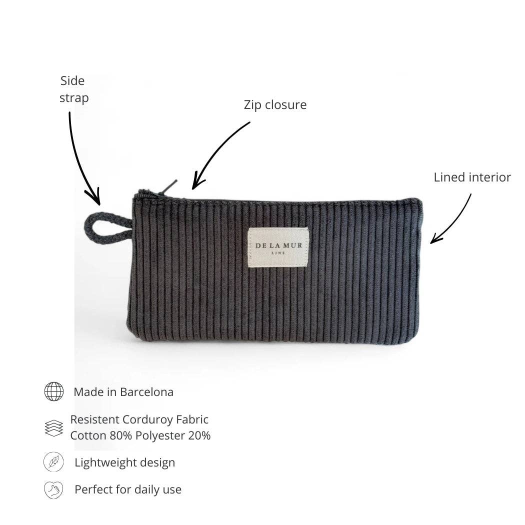 Favorite Story DE LA MUR LINE US Inc Corduroy Eyewear Case – Charcoal Gray (Boni)