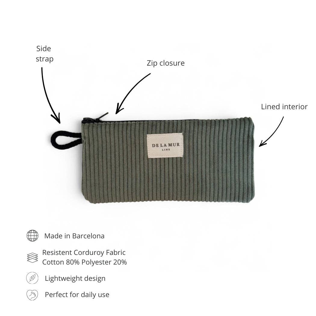 Favorite Story DE LA MUR LINE US Inc Corduroy Eyewear Case – Olive Green (Tree)