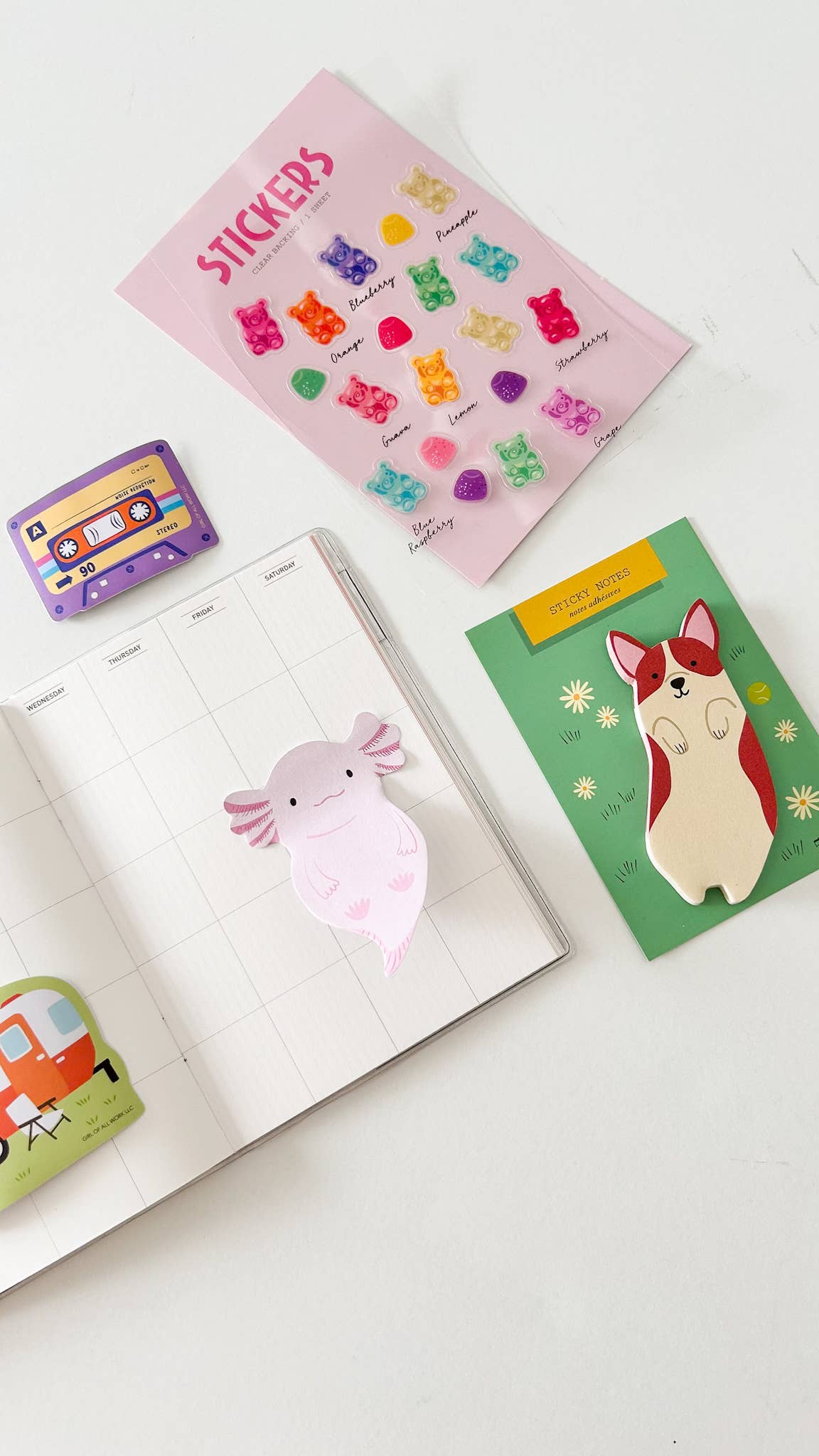 Favorite Story Girl of All Work Corgi  Die Cut Sticky Notes