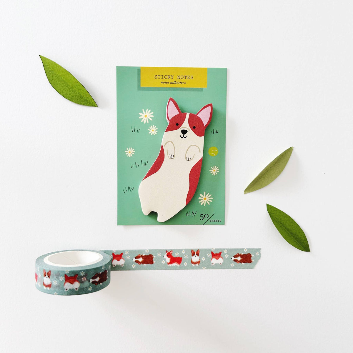 Favorite Story Girl of All Work Corgi  Die Cut Sticky Notes