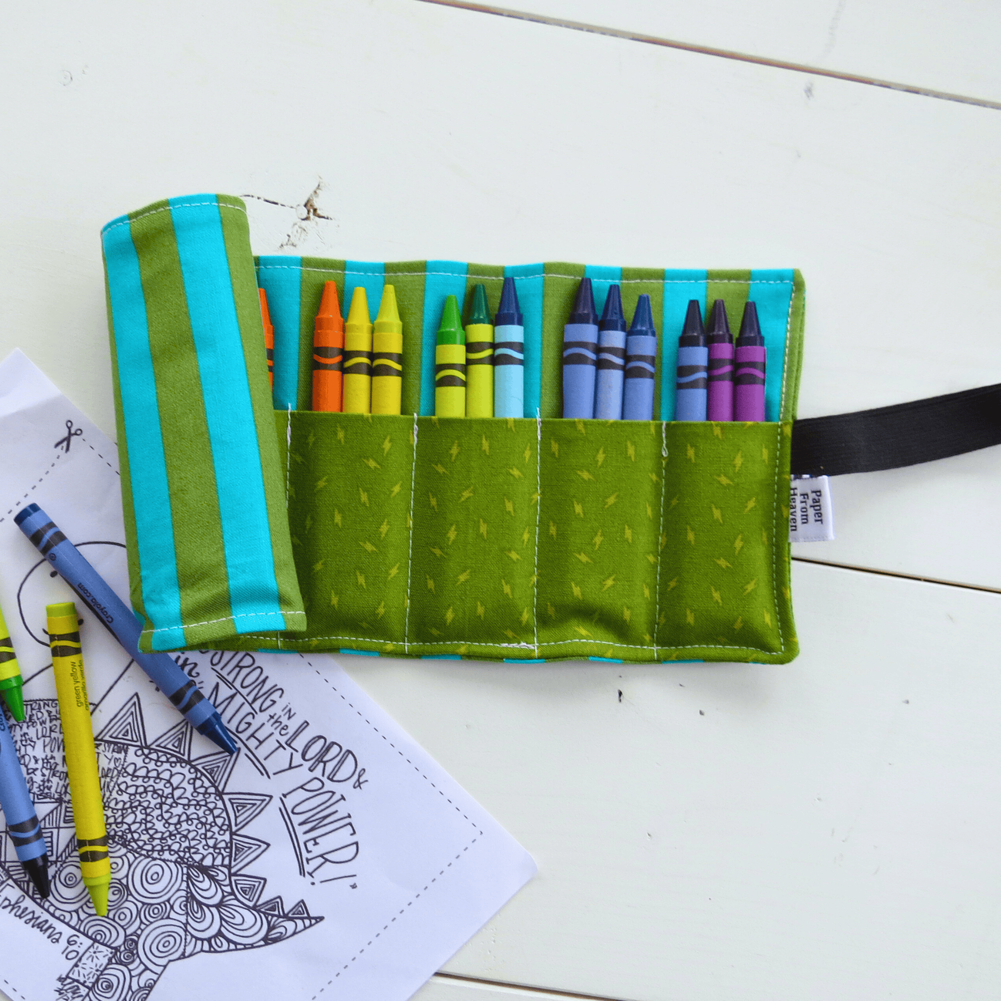 Favorite Story PaperFromHeaven Crayon Roll-Up Organizer – Stocking Stuffer for Kids