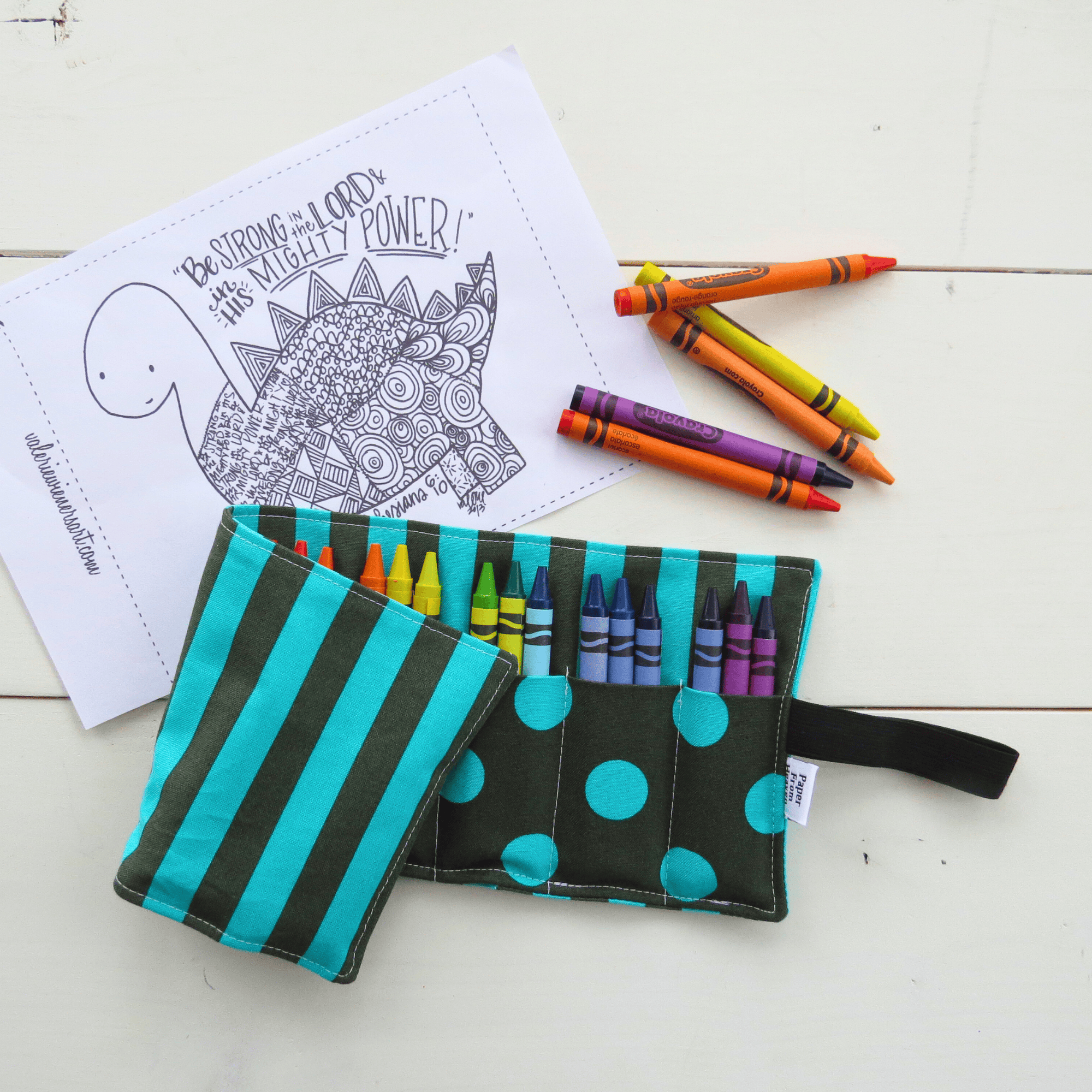 Favorite Story PaperFromHeaven Crayon Roll-Up Organizer – Travel Art Storage for Kids