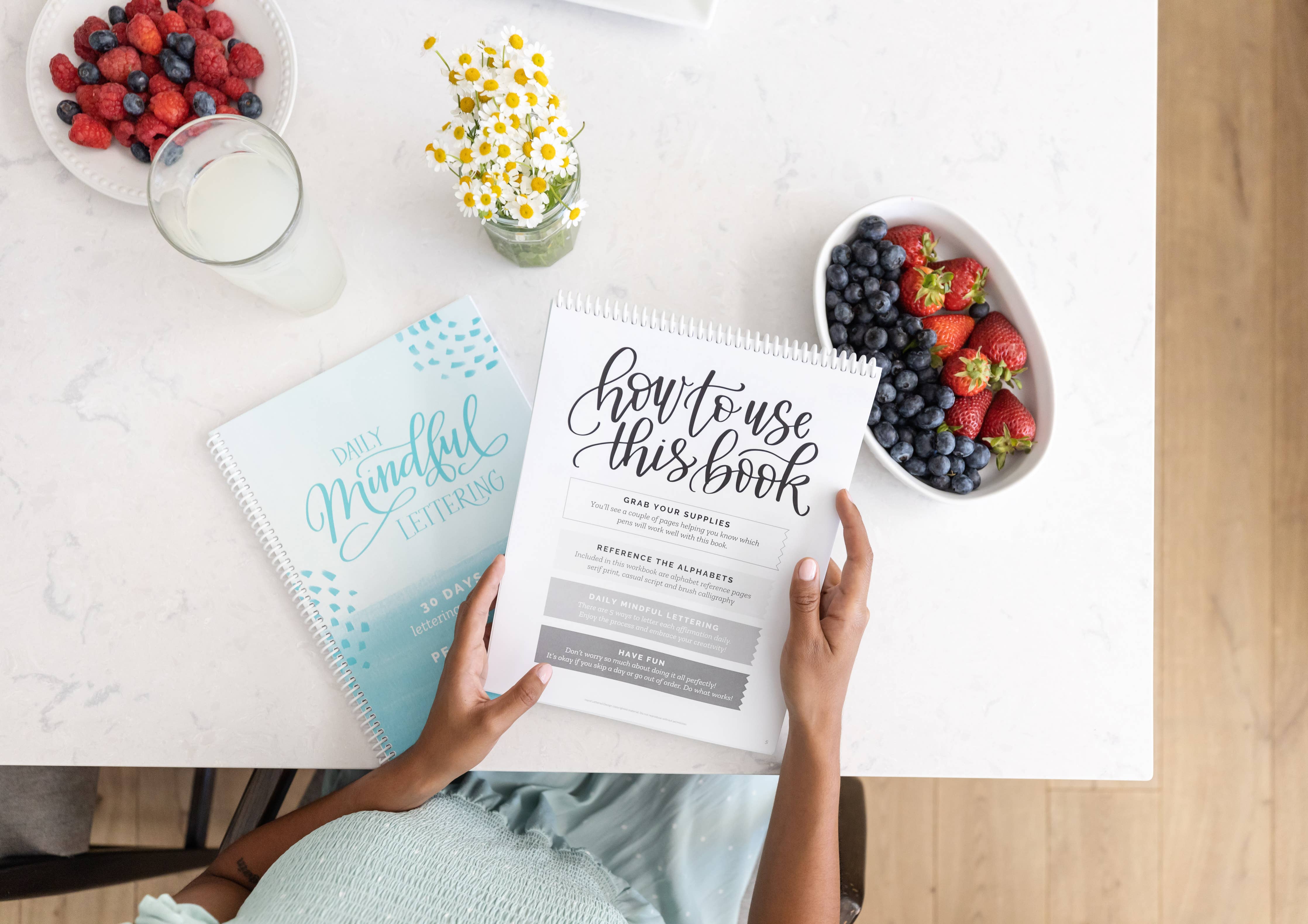 Favorite Story Hand Lettered Design Single Book / Top Spiral Daily Mindful Lettering: Peace & Calm Edition