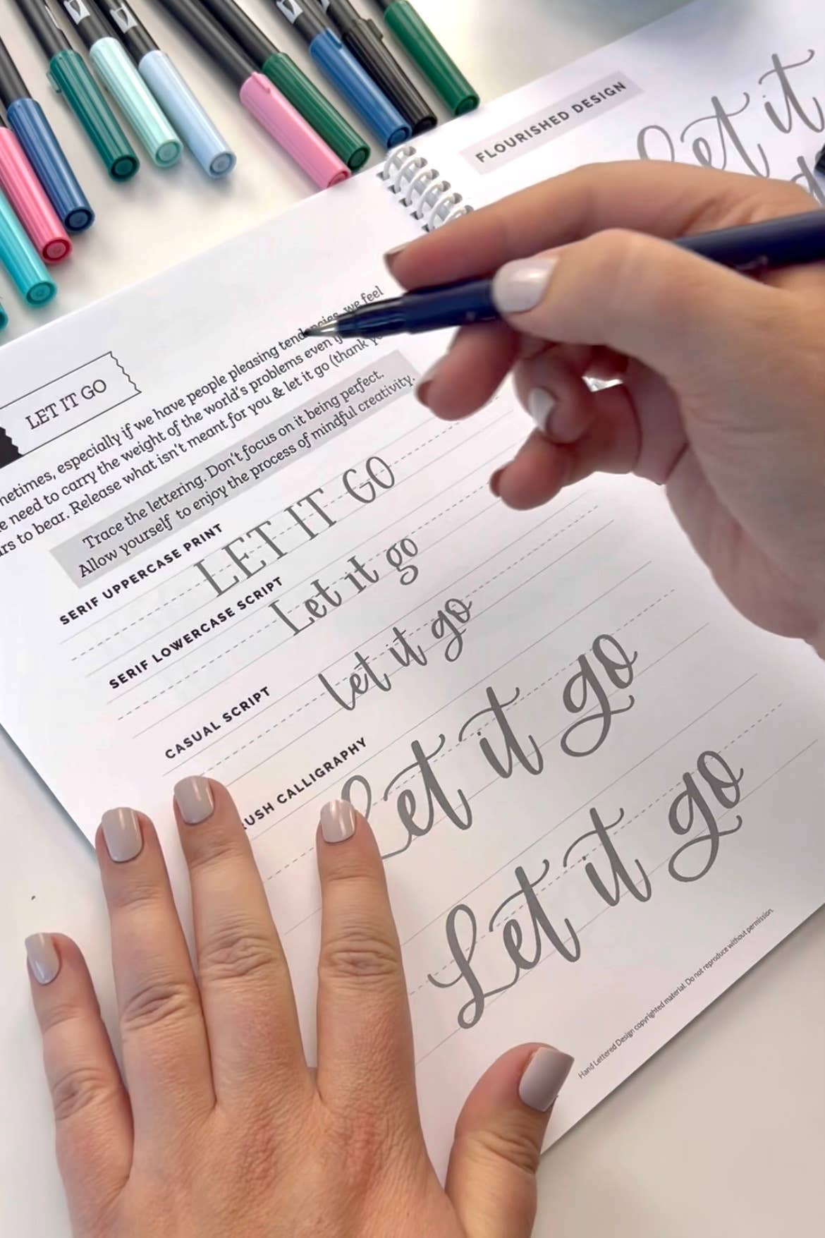 Favorite Story Hand Lettered Design Single Book / Top Spiral Daily Mindful Lettering: Peace & Calm Edition