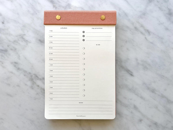 Favorite Story Refillable Daily Planner Notepad with Brass Screws