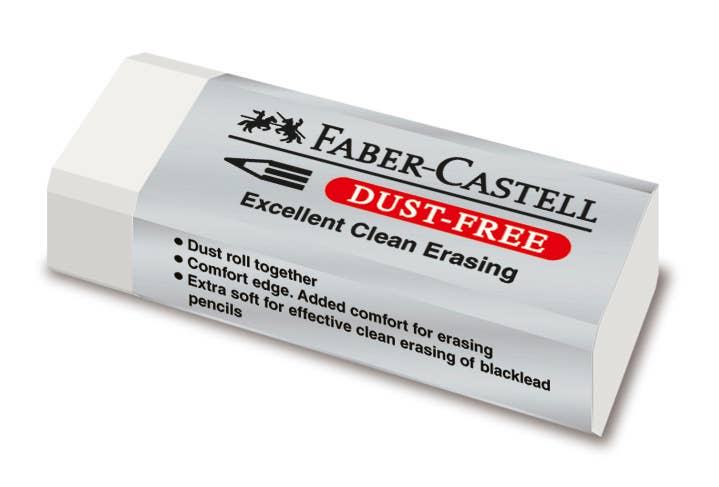 Favorite Story Faber-Castell Dust-Free Vinyl Art Eraser, White - 2 Pack