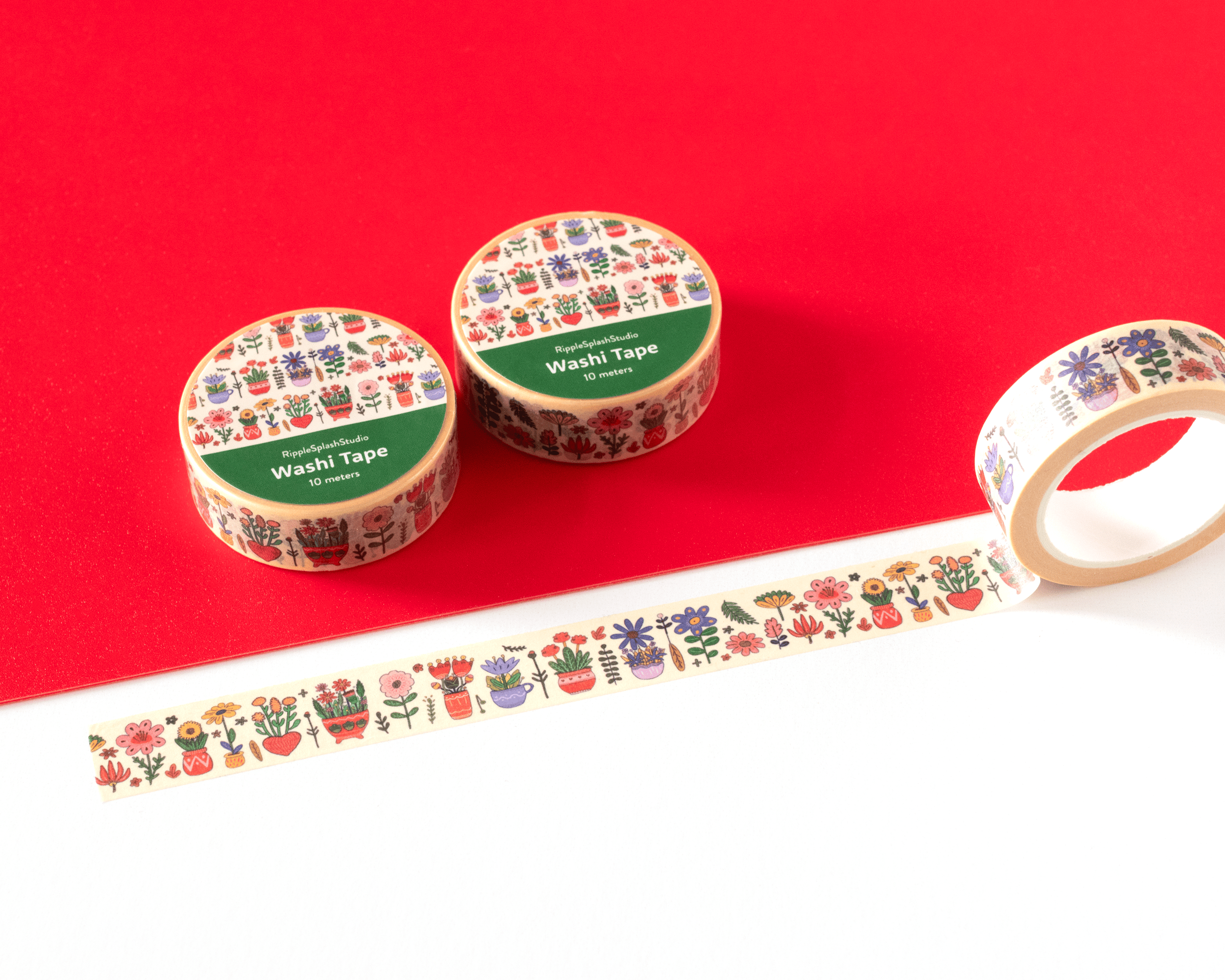 Favorite Story RippleSplash Studio Floral Plant Pots Washi Tape