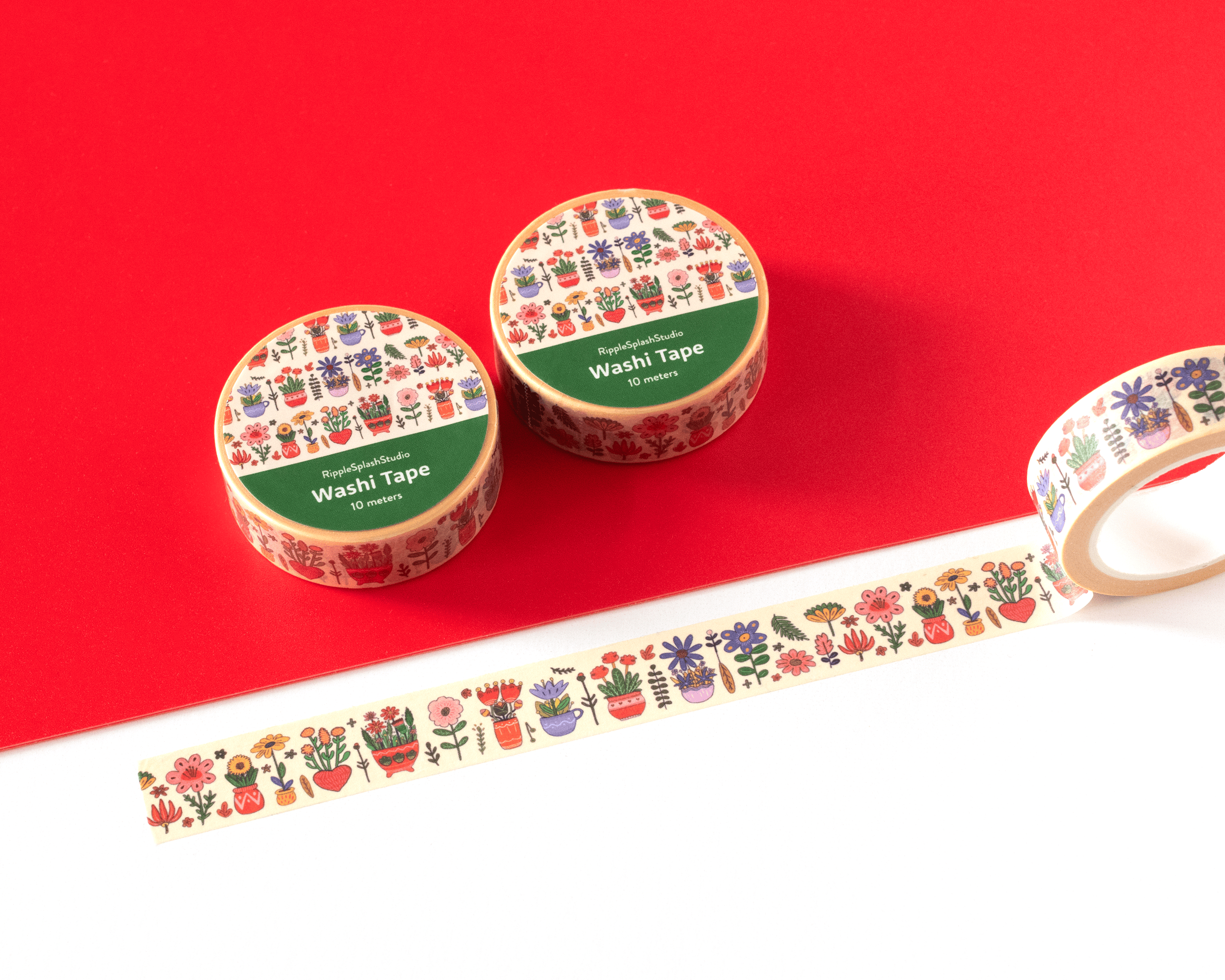 Favorite Story RippleSplash Studio Floral Plant Pots Washi Tape