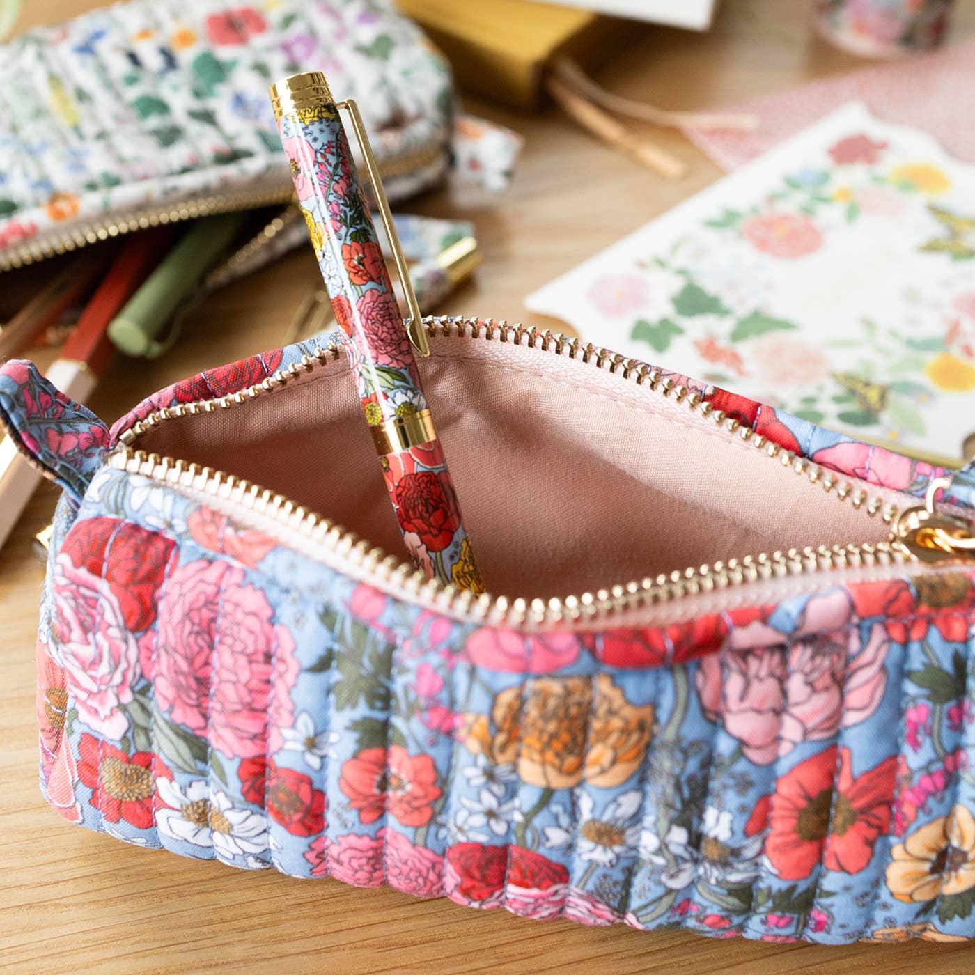 Favorite Story Botanica Paper Co. GARDEN FLORA | Cotton Quilted Pencil Pouch
