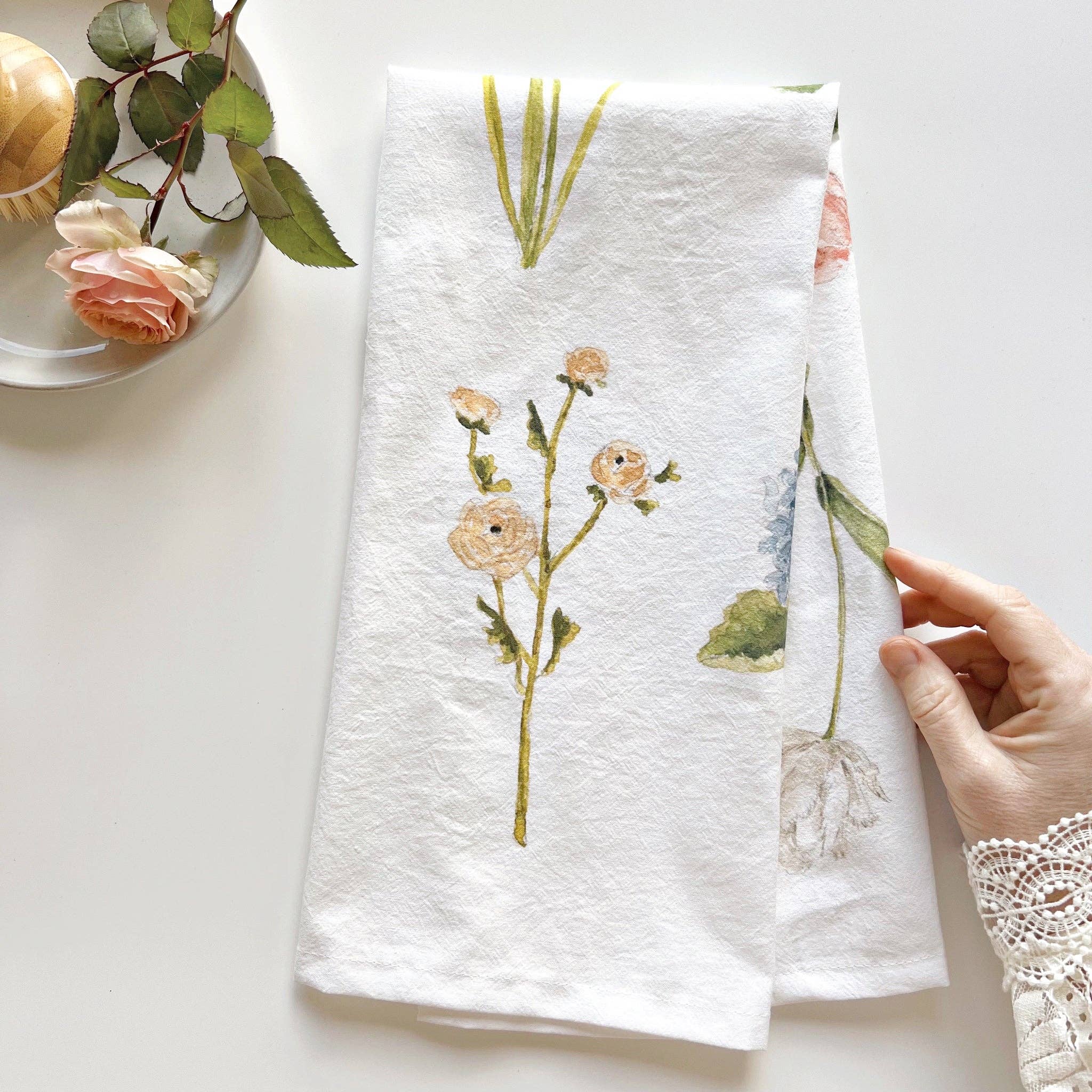 Favorite Story emily lex studio Garden flowers tea towel