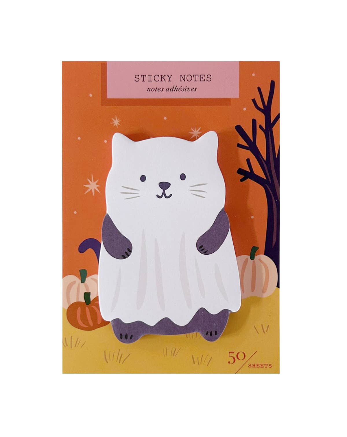 Favorite Story Girl of All Work Ghost Cat Die Cut Sticky Notes