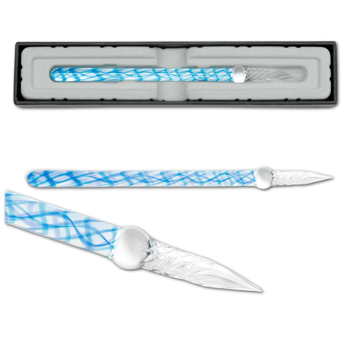 Favorite Story Pen Herbin Swirl - Bleu Calanque Glass Dip Pen