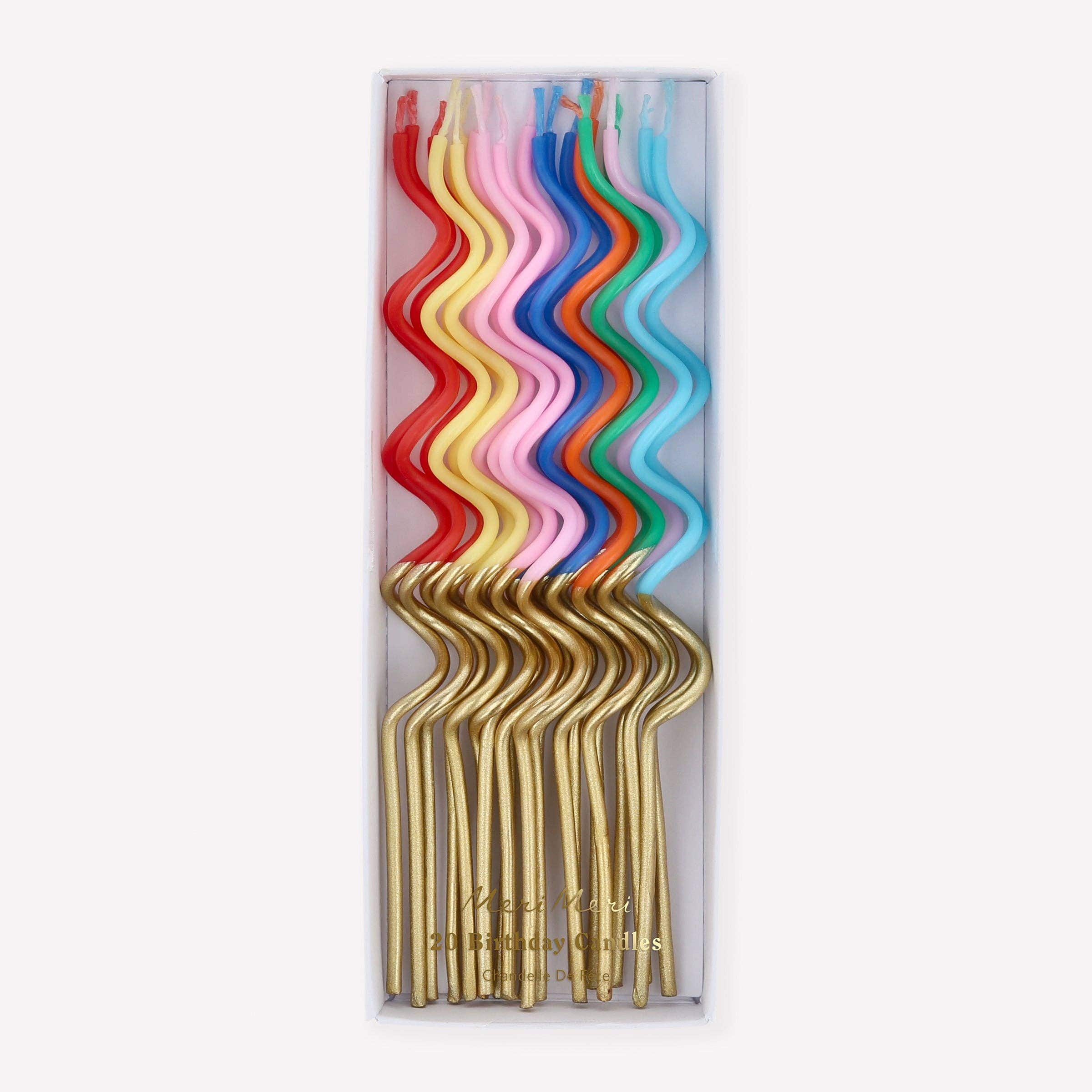 Favorite Story Meri Meri Gold Dipped Swirly Candles