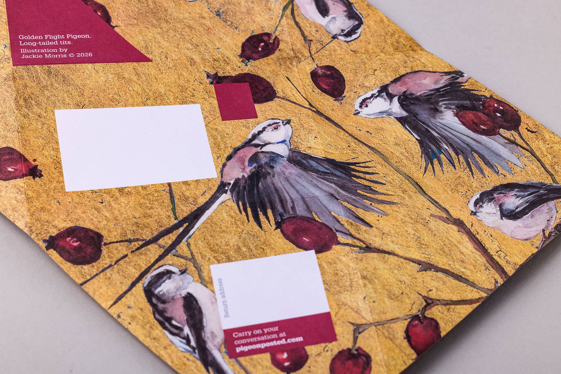 Favorite Story pigeonposted Golden Flight Pigeon, Folding Letter Set – Pack of 6 Letters