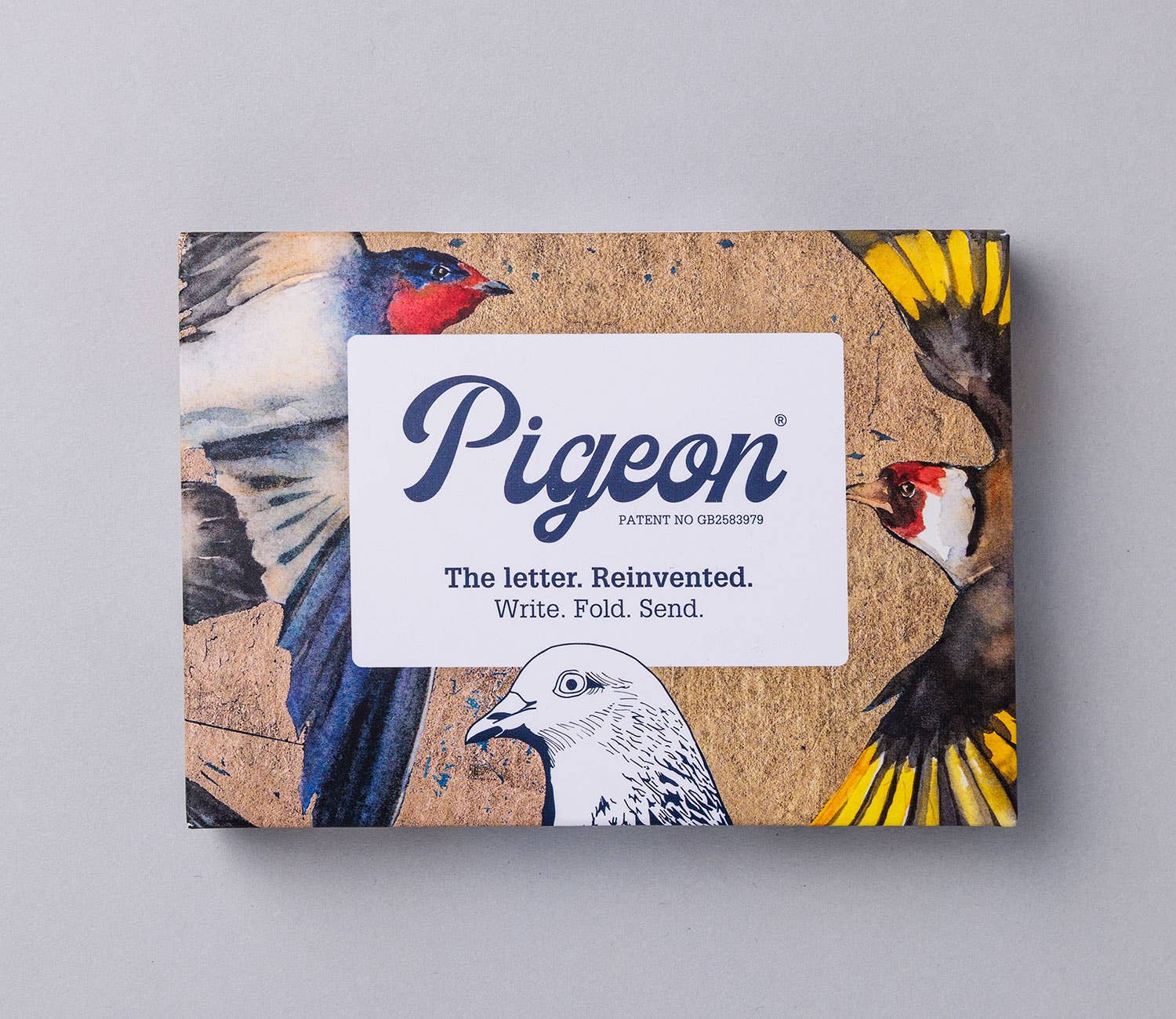 Favorite Story pigeonposted Golden Flight Pigeon, Folding Letter Set – Pack of 6 Letters