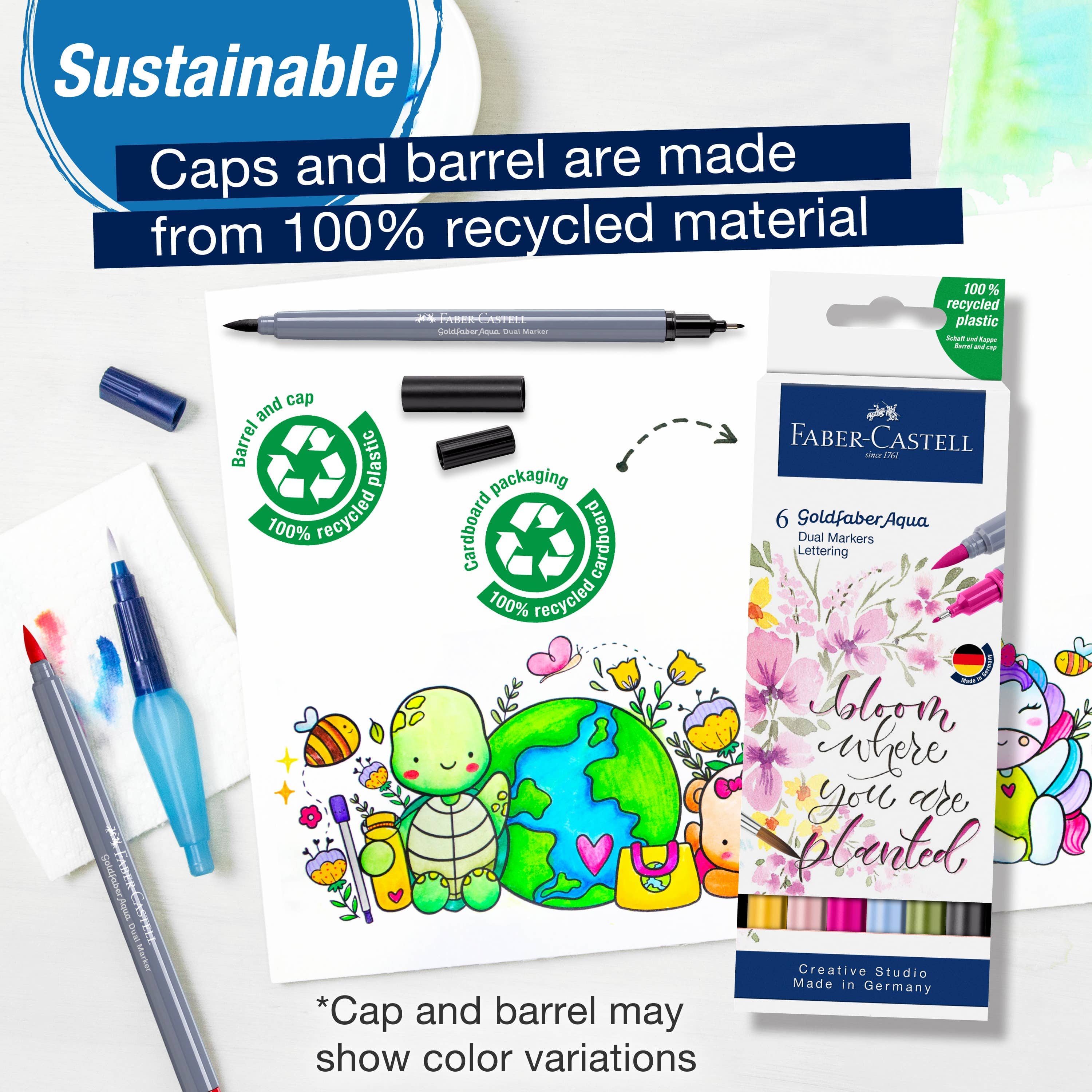 Favorite Story Faber-Castell / Creativity for Kids Goldfaber Aqua Dual Tip Watercolor Markers - 6Ct Lettering