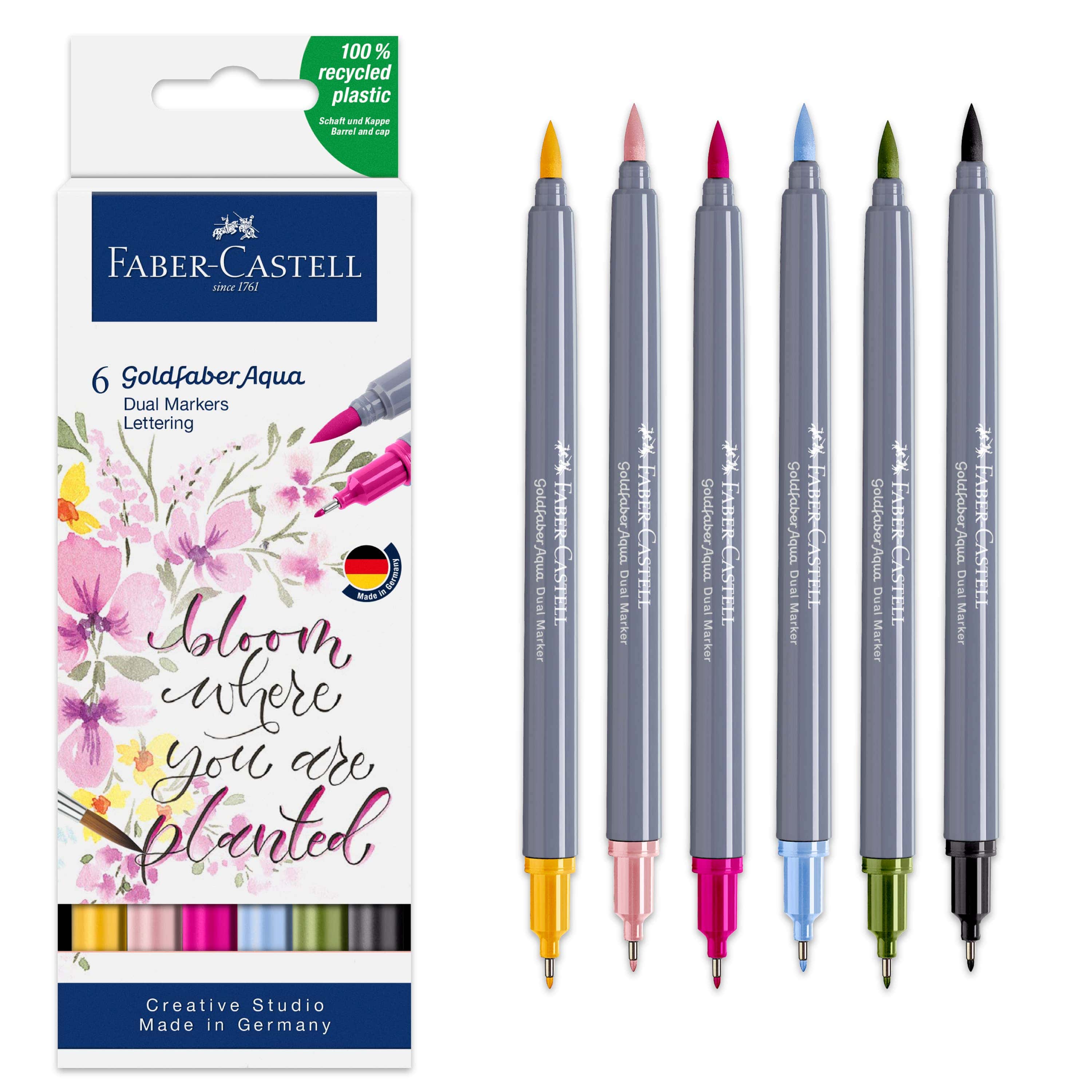 Favorite Story Faber-Castell / Creativity for Kids Goldfaber Aqua Dual Tip Watercolor Markers - 6Ct Lettering