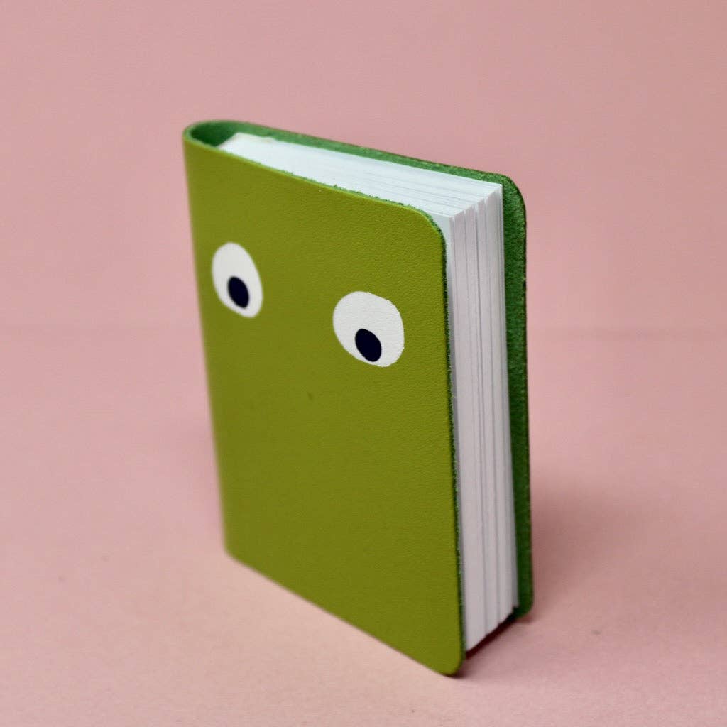 Favorite Story Ark Colour Design Apple Green Googly Eye Mini Leather Notebook