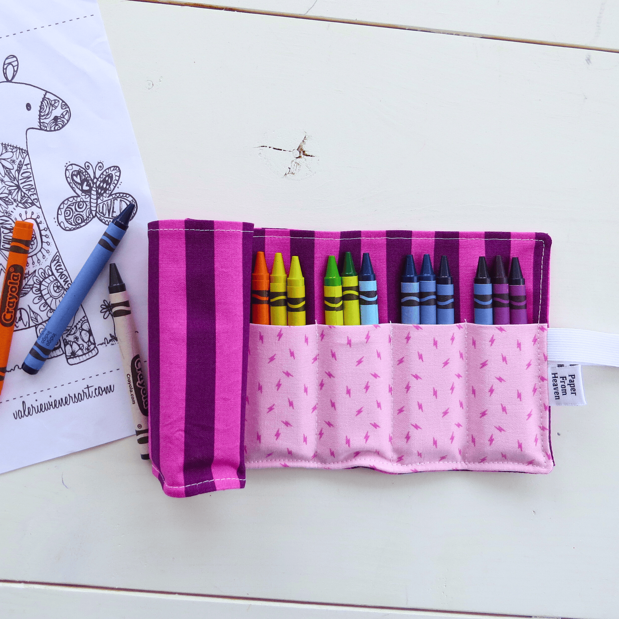 Favorite Story PaperFromHeaven Handmade Crayon Roll – Fun Fabric, Creative Storage