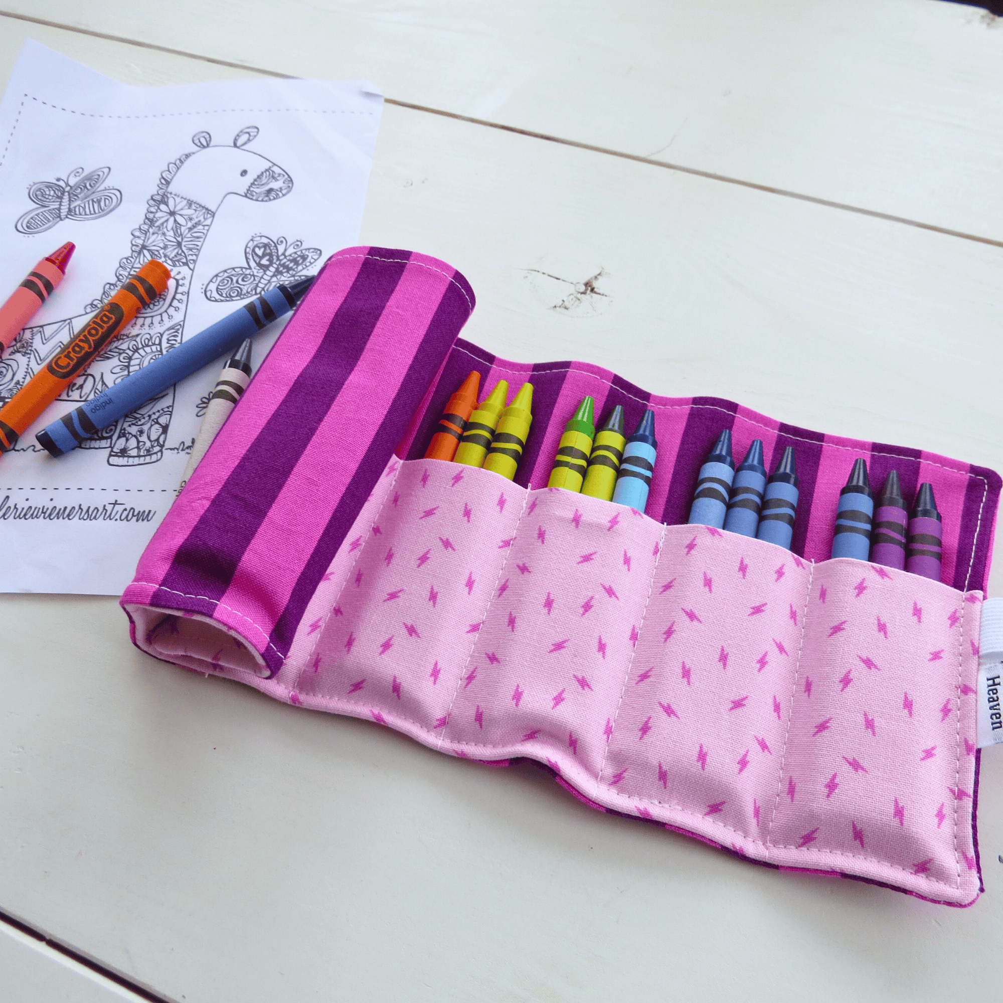 Favorite Story PaperFromHeaven Handmade Crayon Roll – Fun Fabric, Creative Storage