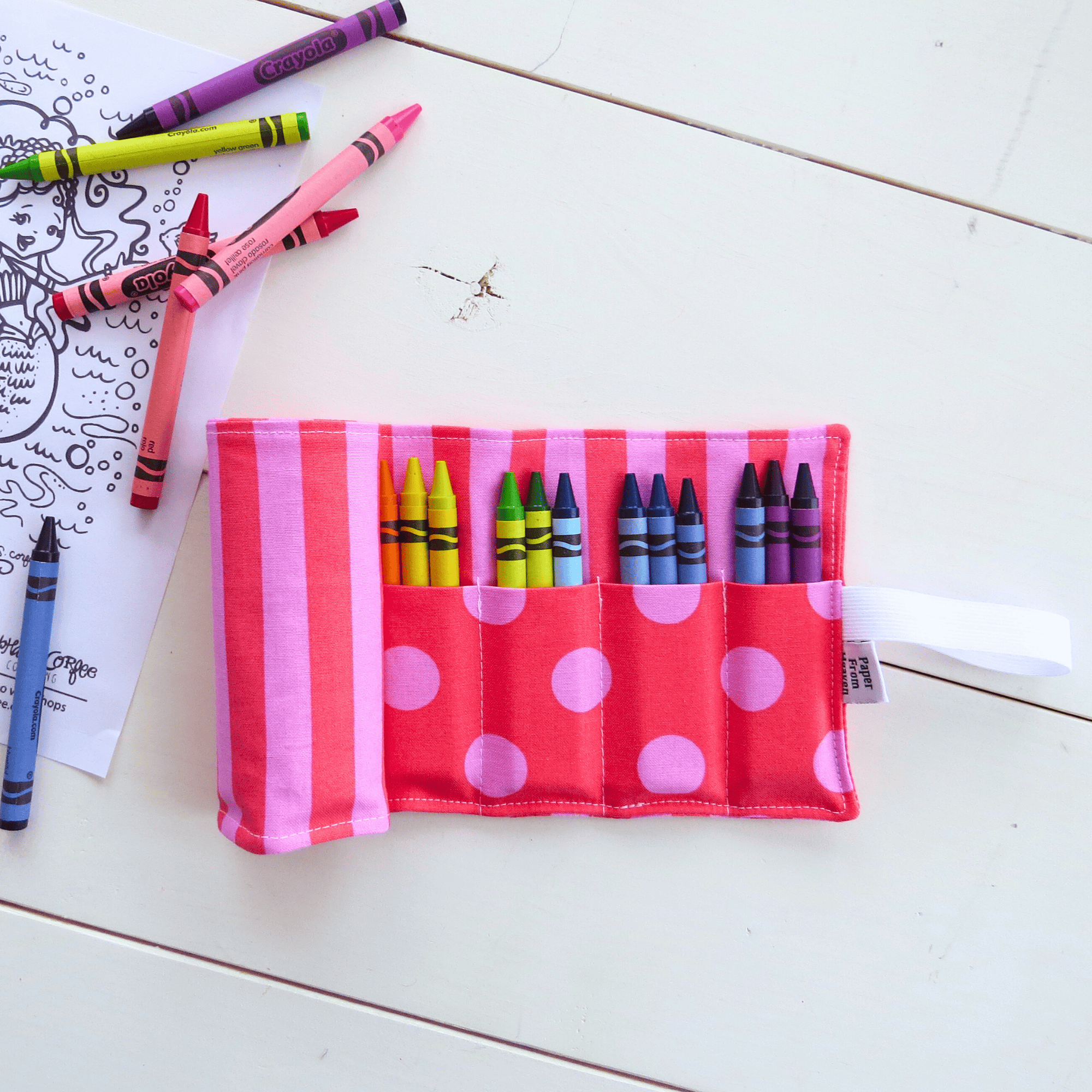 Favorite Story PaperFromHeaven Handmade Crayon Roll Holder – Kids Stocking Stuffer