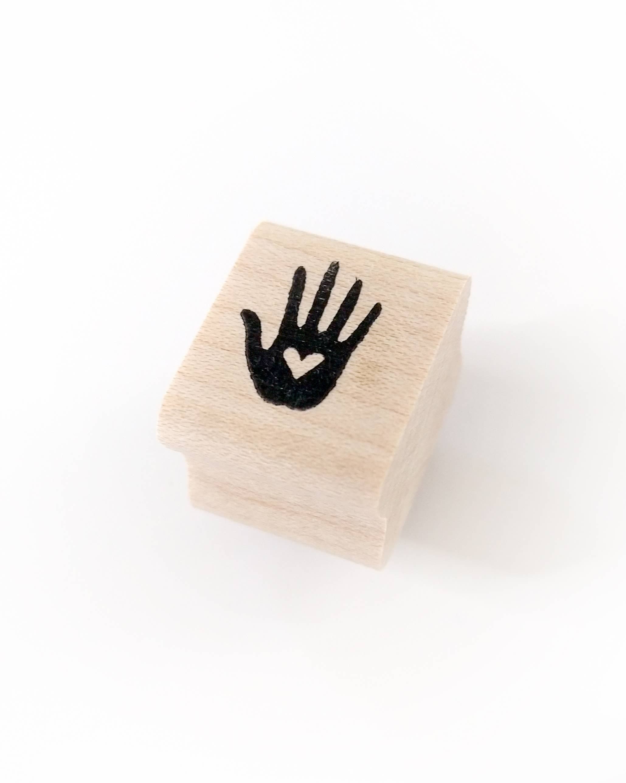 Favorite Story Peppercorn Paper Heart in Hand Mini Stamp