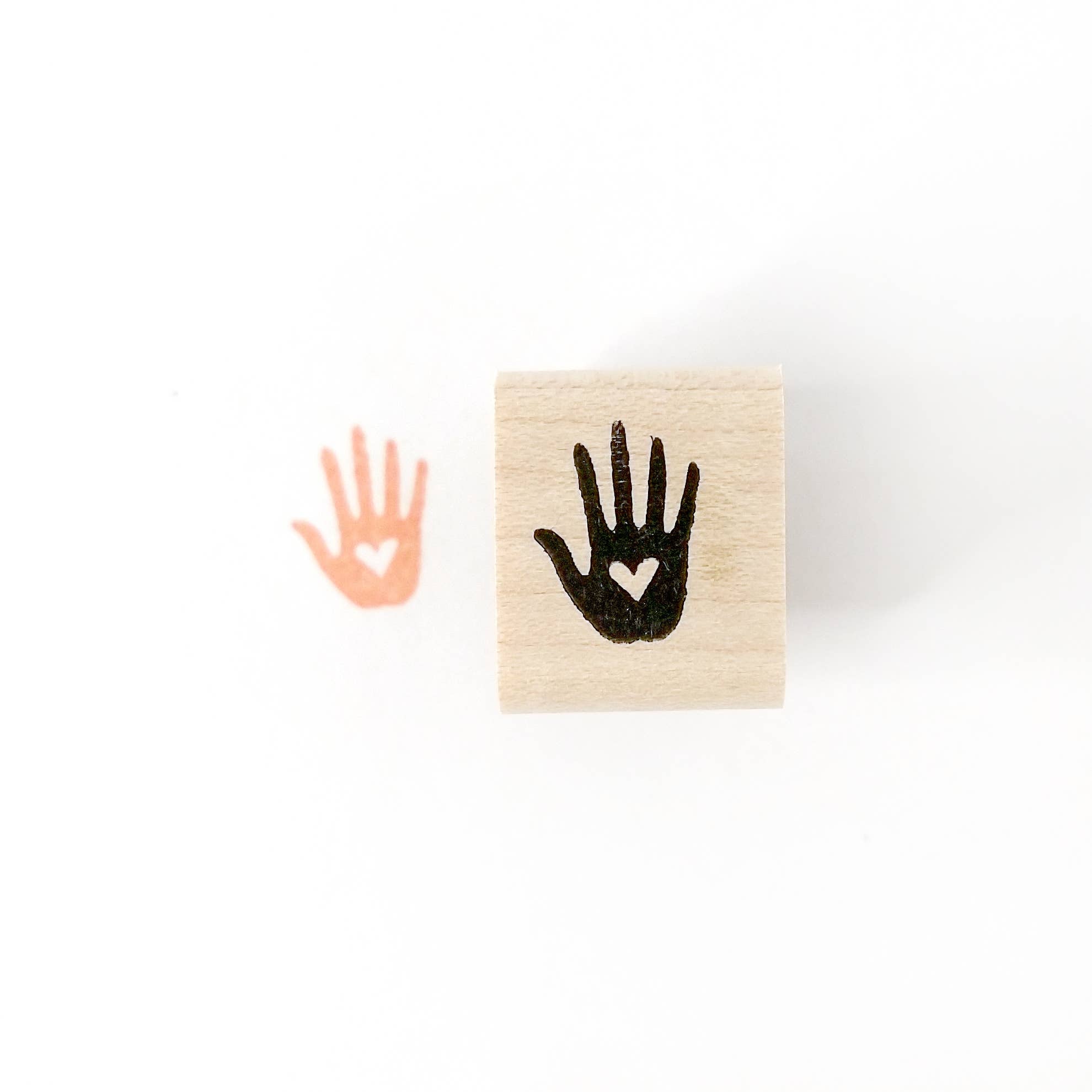 Favorite Story Peppercorn Paper Heart in Hand Mini Stamp