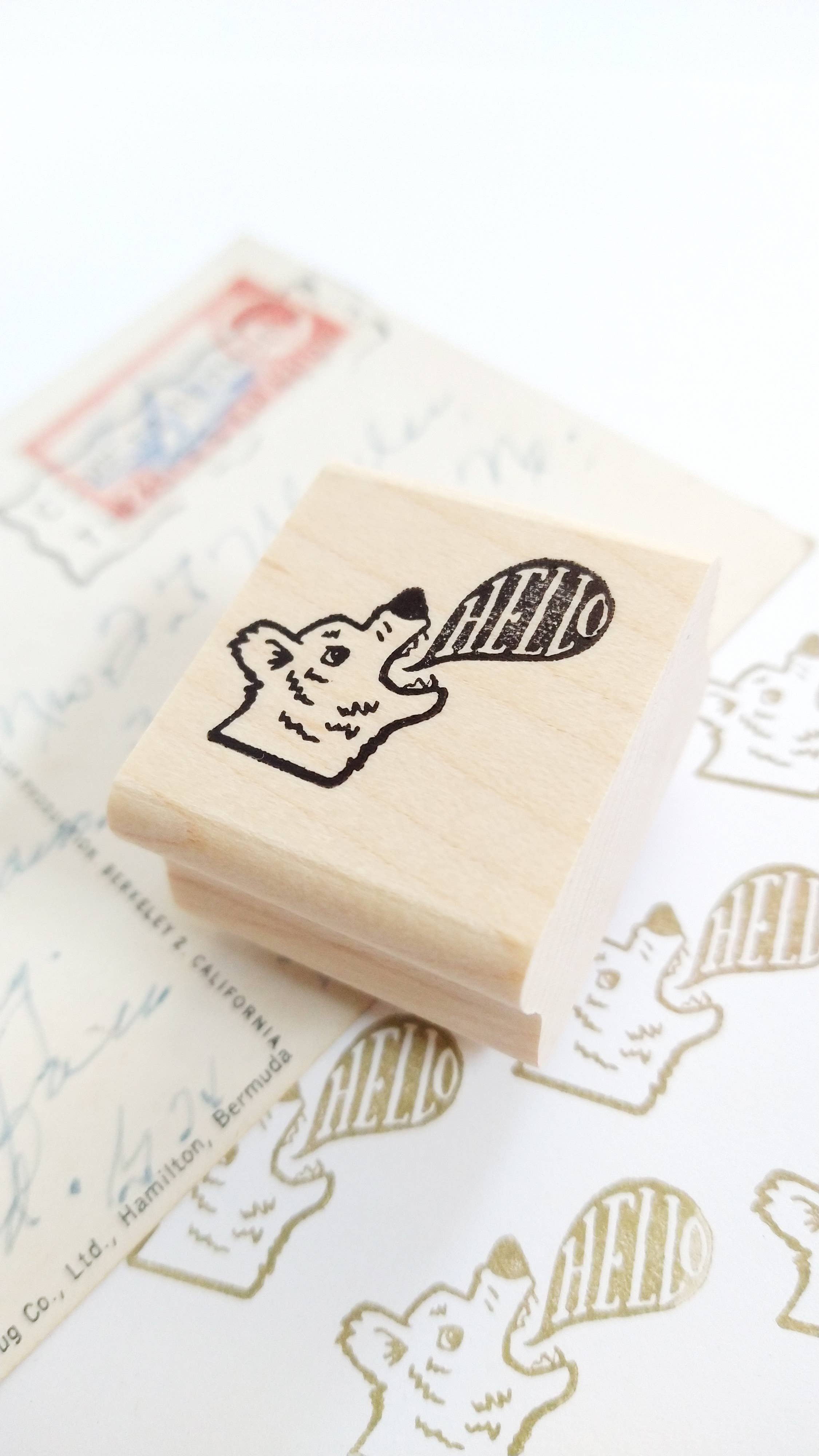Favorite Story Peppercorn Paper Hello Bear Stamp