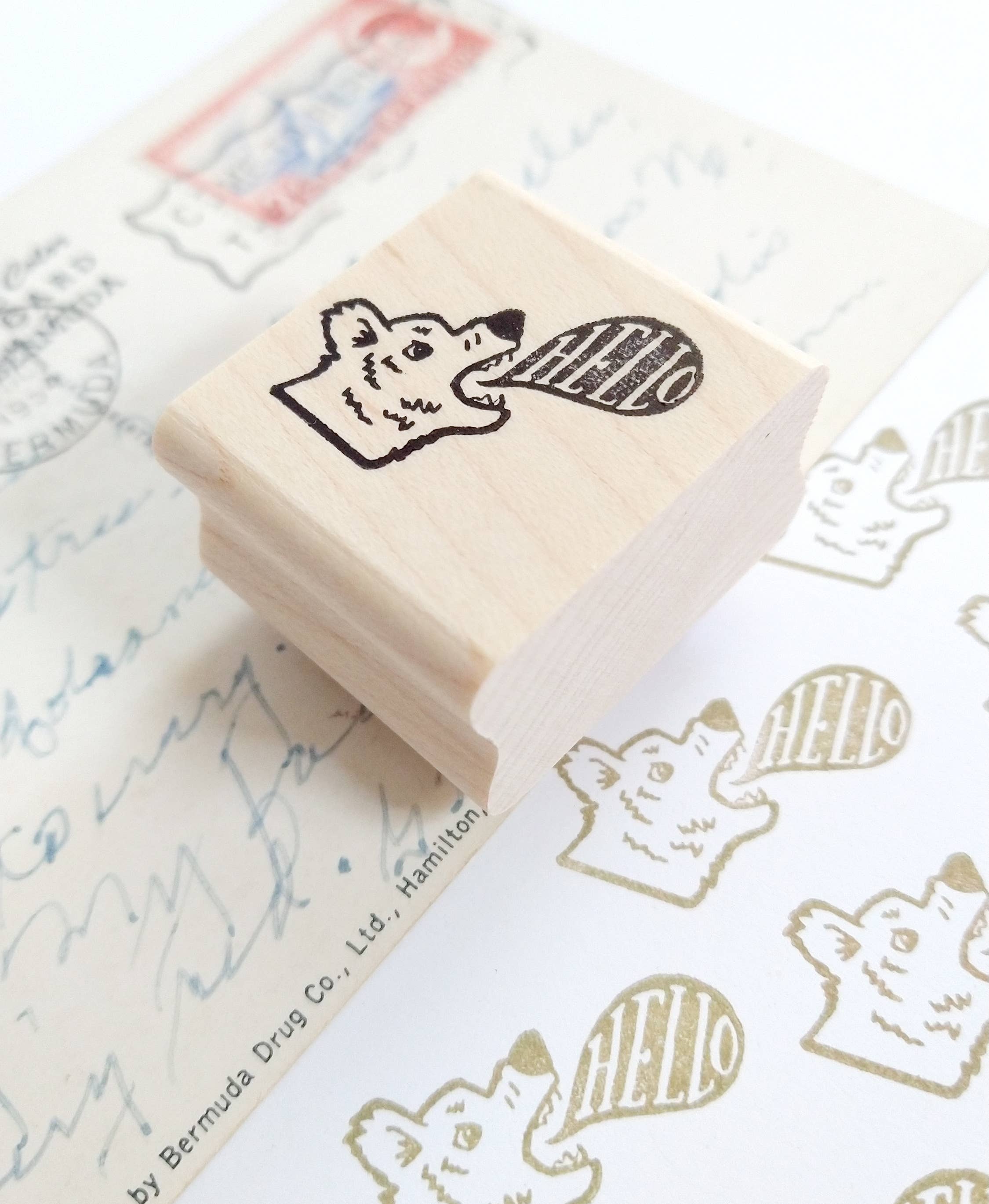 Favorite Story Peppercorn Paper Hello Bear Stamp